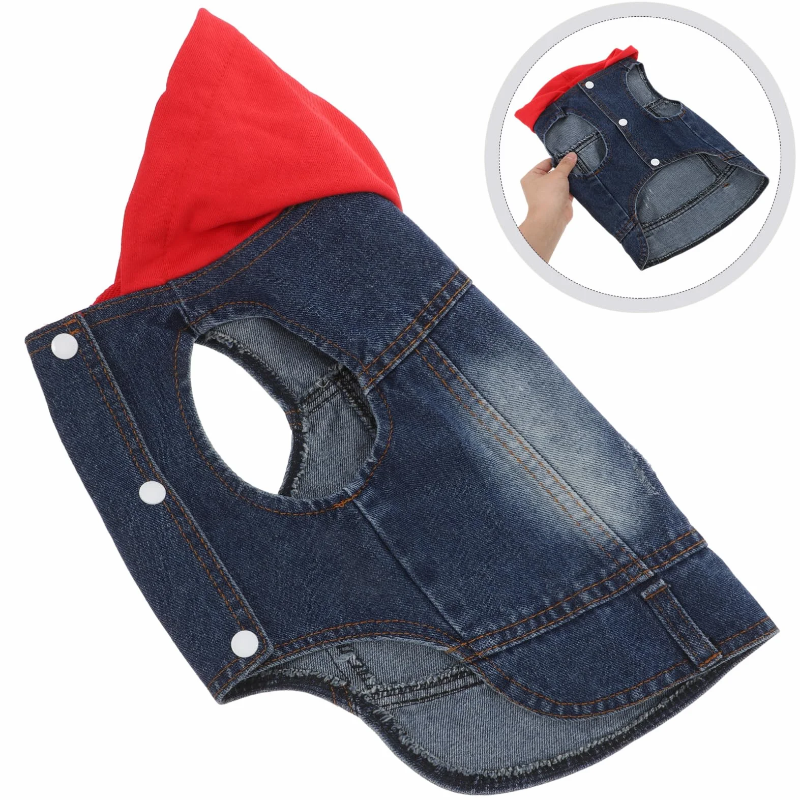 Happyyami Gilet per Animali Domestici Cappotto Cane Giacca di Jeans Rosso