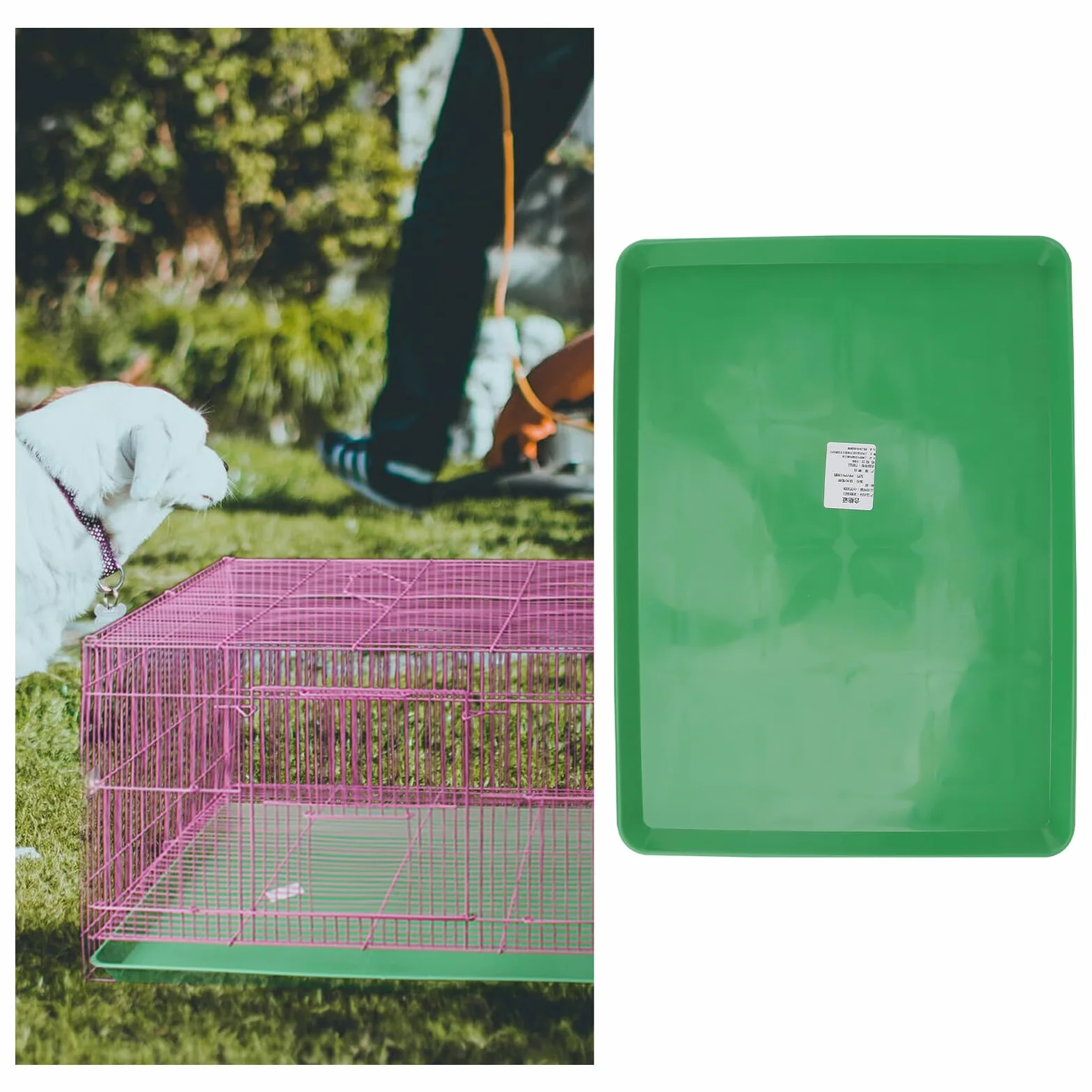 Vaschetta Pet Tray in Plastica Verde Resistente per Gabbia Coniglio