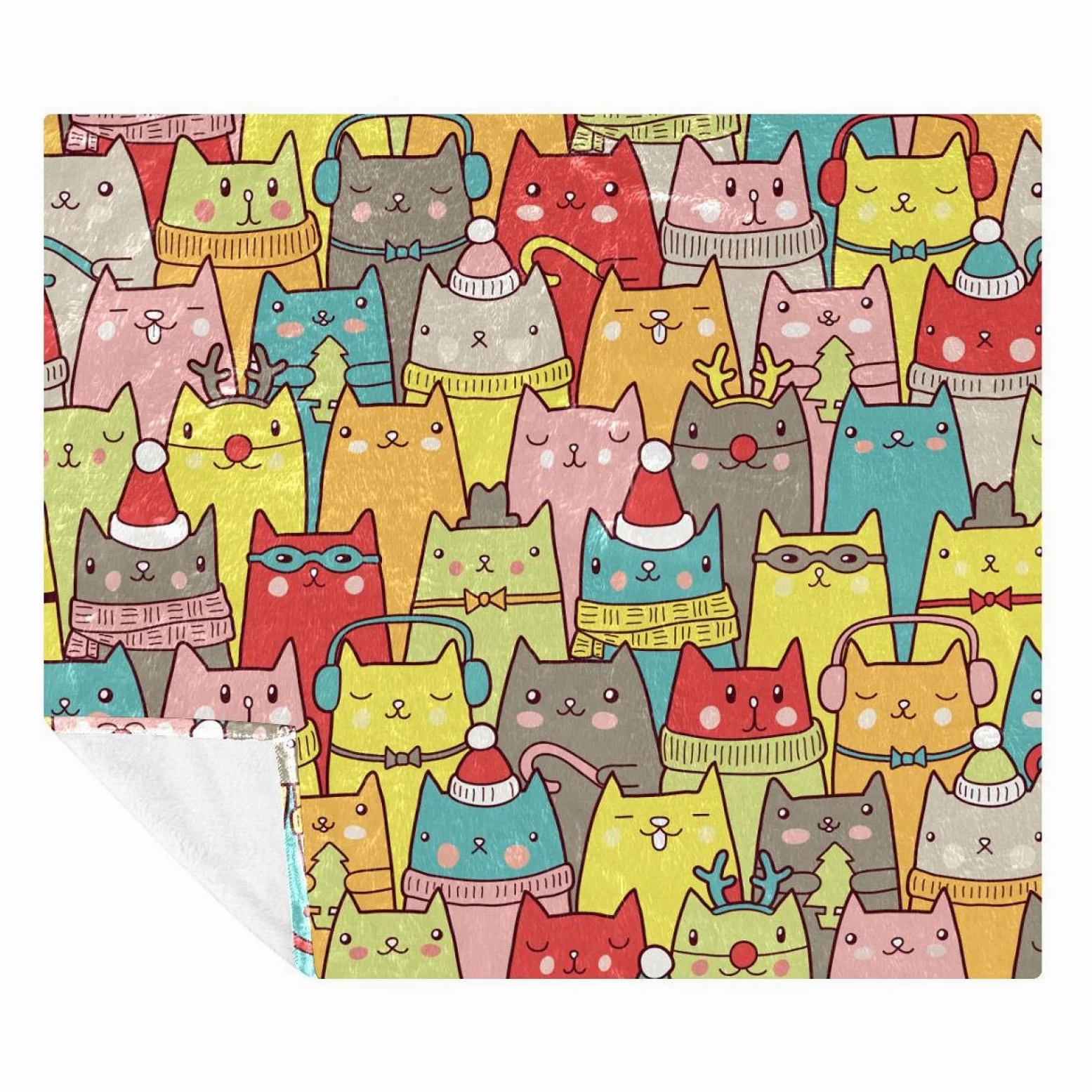 Coperta in pile per gatti del fumetto, coperta super morbida e lussuosa