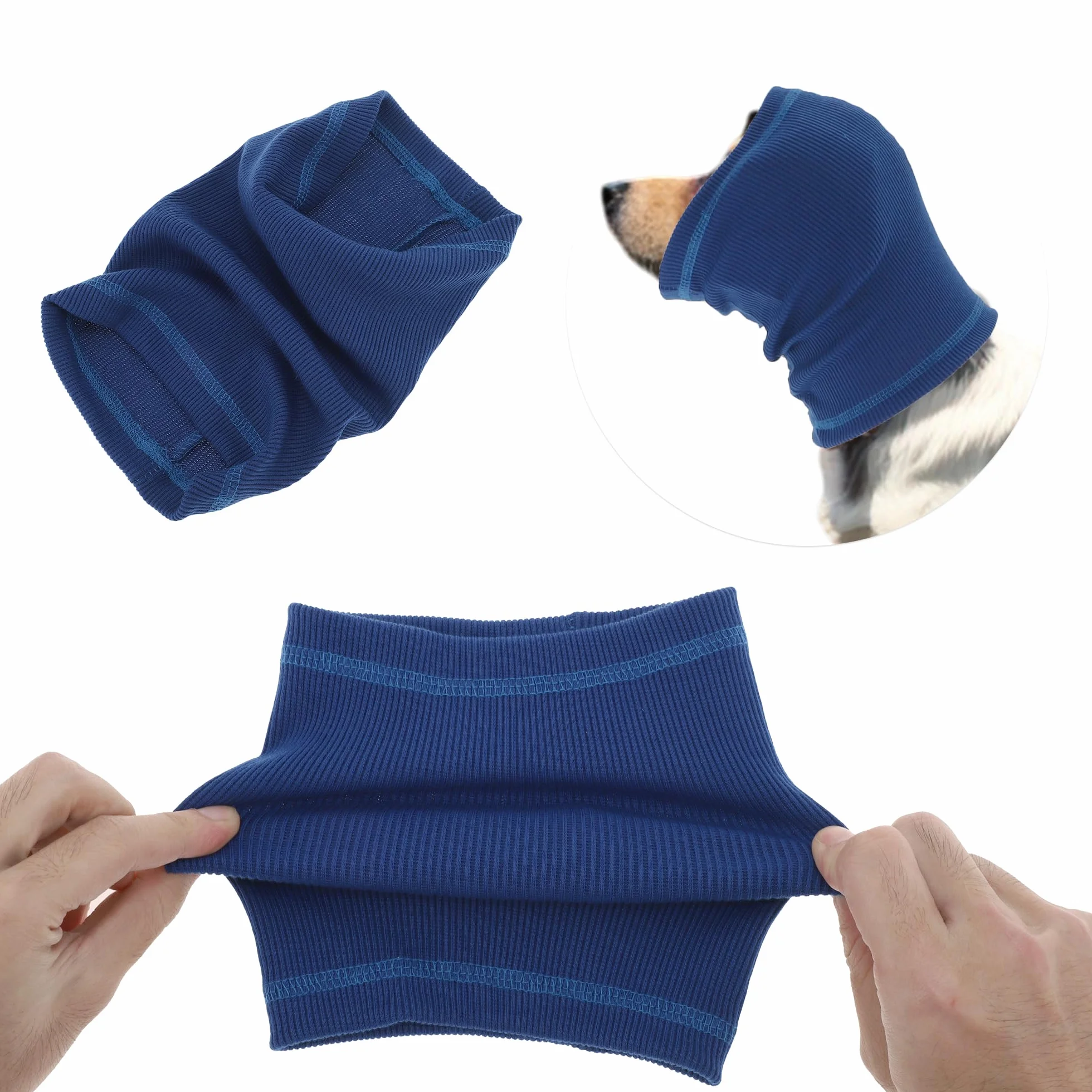Cuffie Antirumore per Cani Fascia Protettiva Orecchie Blu L