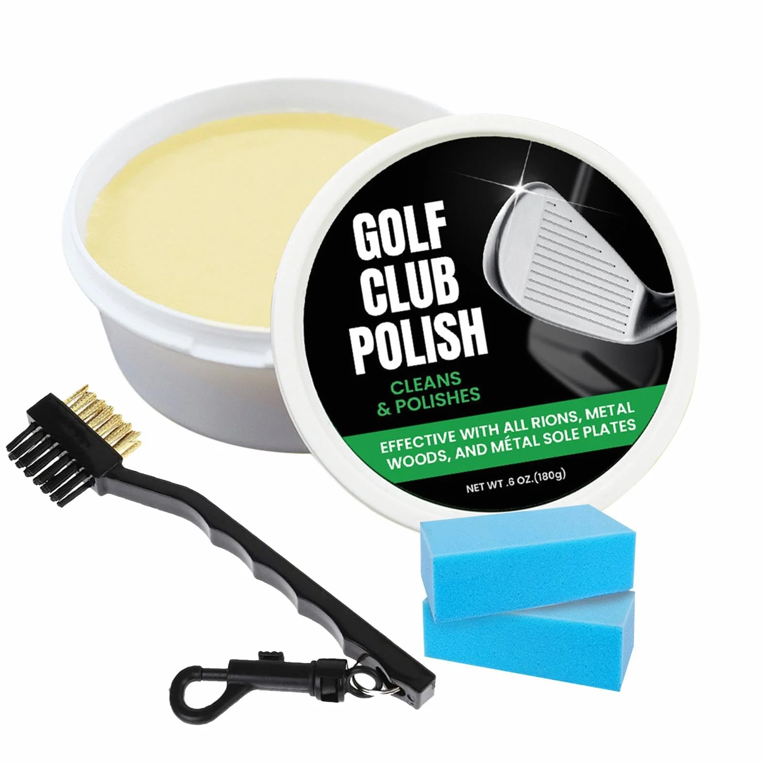 Pasta lucidante per mazze da golf, rimozione graffi inodore, kit per ferri da golf