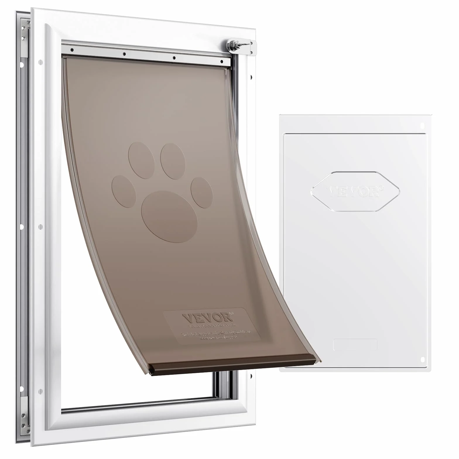VEVOR Porta per Animali Domestici in Alluminio 210x303 mm Bianco Taglia S