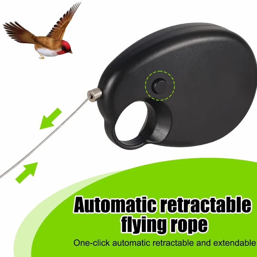 DONGKER Allungabile Guinzaglio per Uccelli, Imbracatura Retrattile per Uccelli da 20 Piedi, Corda Volante per Pappagallo per Calopsitte, Parrocchetti Ondulati, Longicauda, Addestramento al Volo