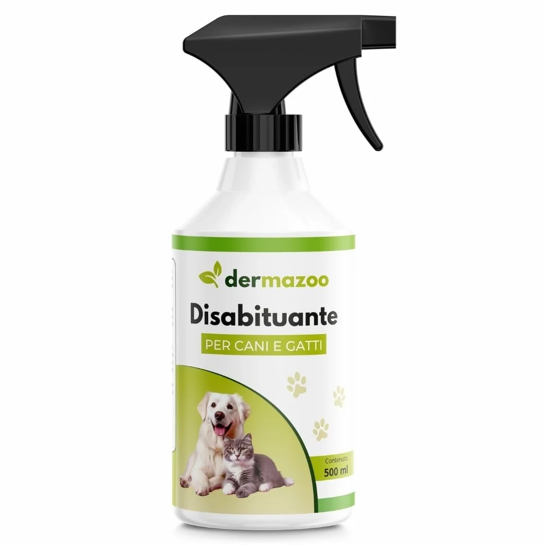 Dermazoo Disabituante Gatti e Disabituante per Cani 500ml Spray Anti Pipi Cane per Uso Interno ed Esterno con Citronella e Geraniolo, Repellente per Gatti Anti Urina