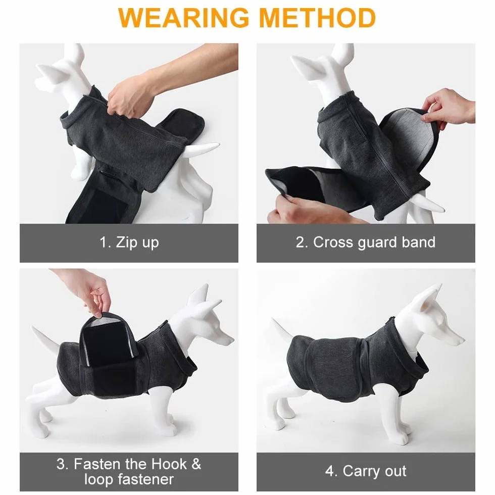 DONGKER Cappotto per Cani Anti-Ansia Giacca Calmante Traspirante Gilet Antistress per Animali Piccola Media