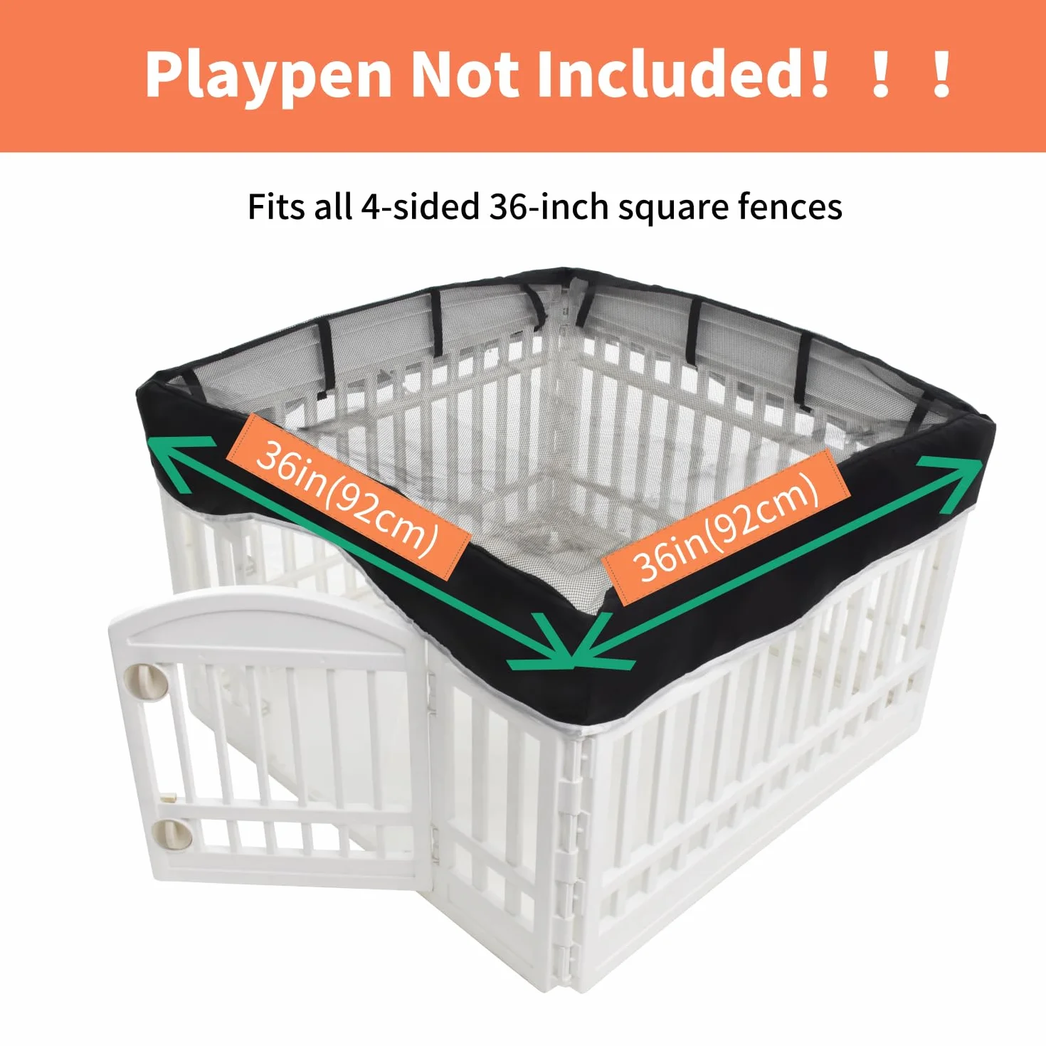 Copertura rete box cani 91 cm 4 pannelli nera fibbia telescopica