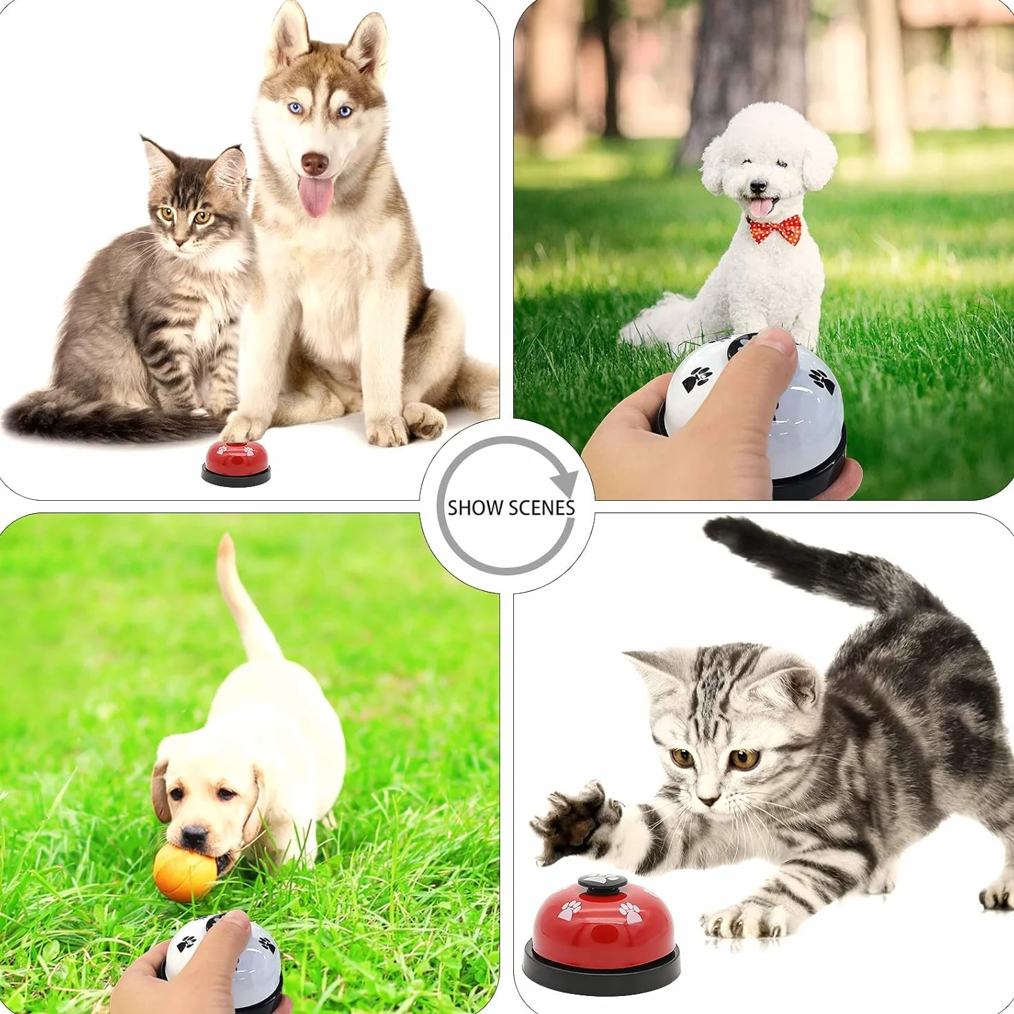 Campane per Cani,2 Pezzi Campanelli per Animali Domestici,Campane da Allenamento per Animali Domestici per Vasino per Cuccioli per Addestramento e Comunicazione