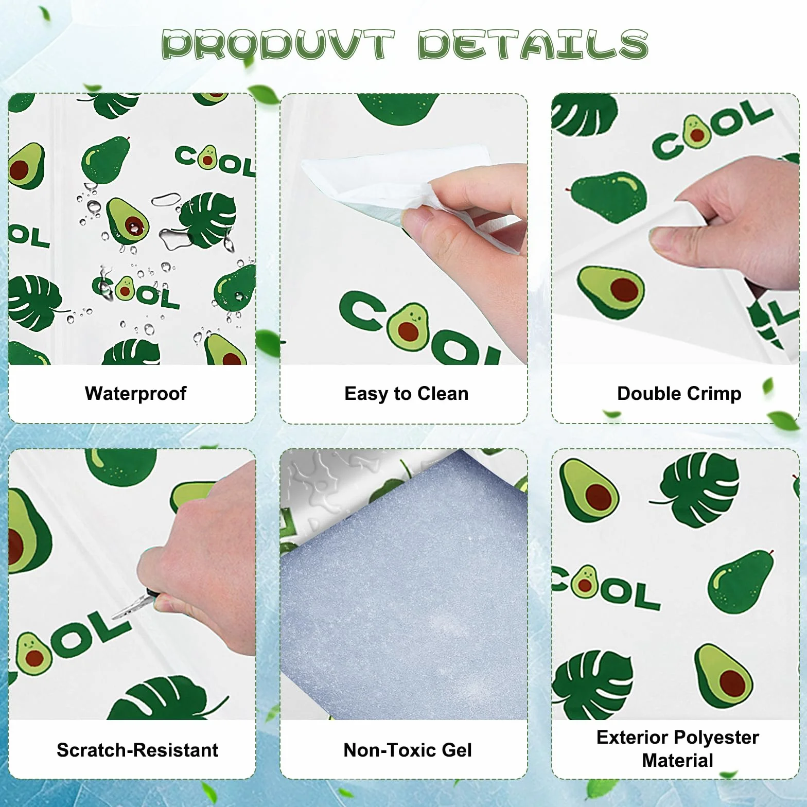 Ninonly Tappetino Refrigerante per Cani Gatti 50x65 Antiscivolo Impermeabile Gel