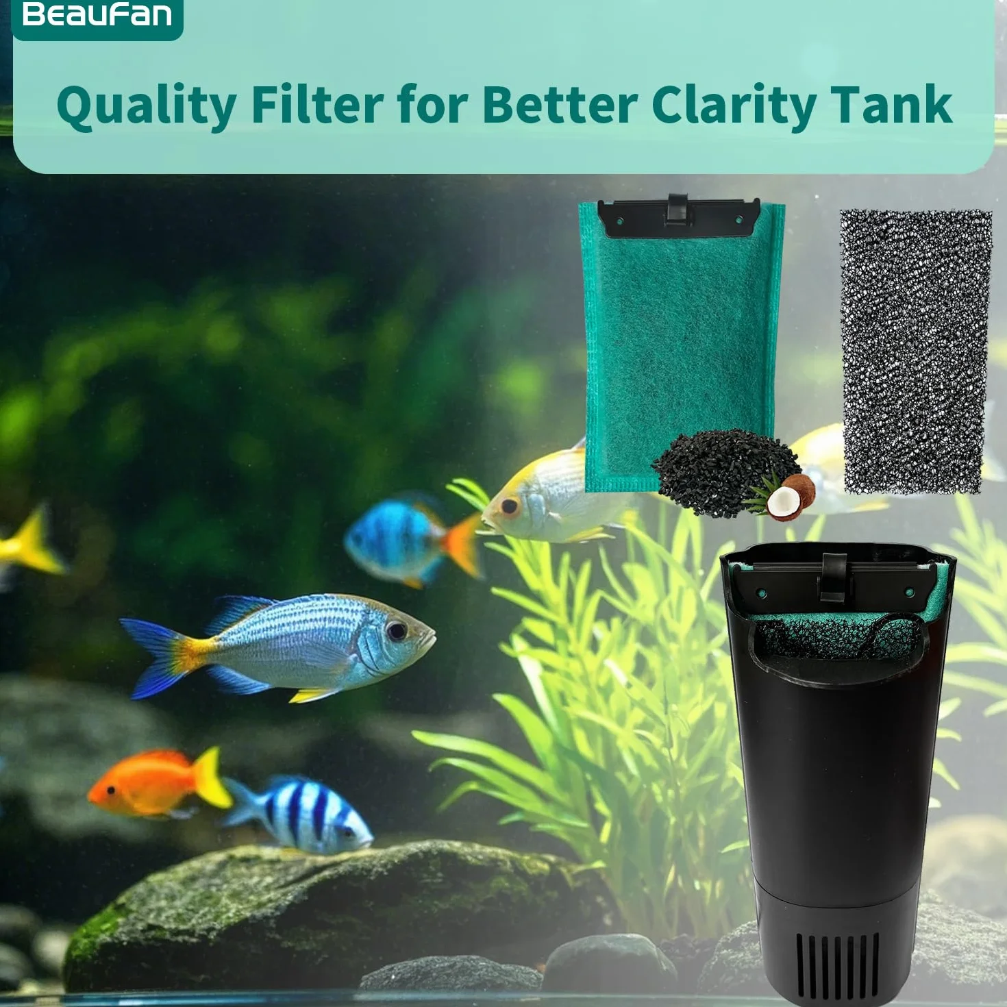 1 Set Cartuccia Filtro di Sostituzione per Acquario Compatibile con Il Filtro Tetra EasyCrystal Aquarium C250 e C300, Contanti 10 Filtri a Carbone Attivo e 4 Filtri a Schiuma per Imballaggio