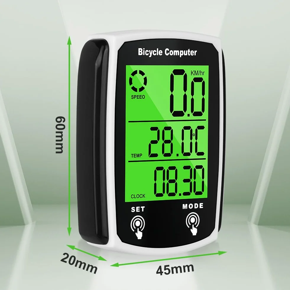 URAQT Computer Bicicletta Impermeabile 19 Funzioni Ciclocomputer LCD Display Retroilluminato Supporto