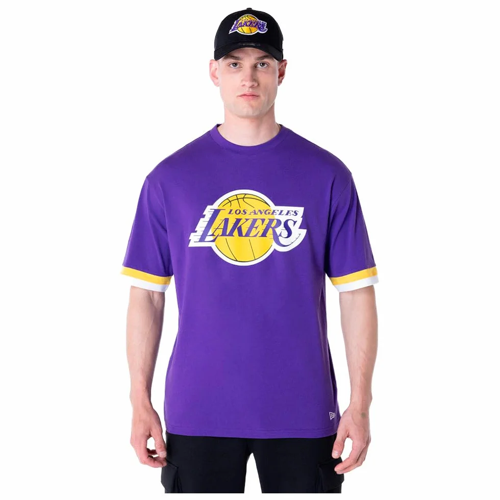 New Era NBA Panel Oversized - Maglietta Los Angeles Lakers, colore: Viola