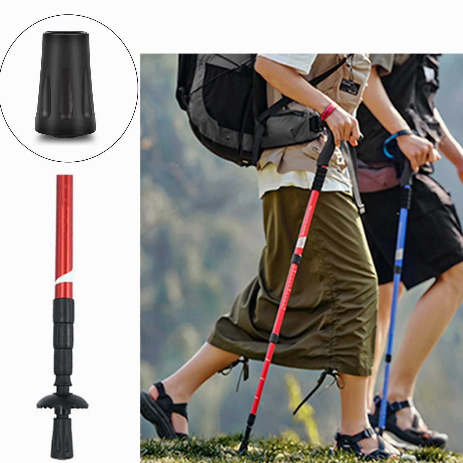 Gommini in Gomma per Bastoncini da Trekking - Anti-Rumore e Anti-Scivolo | Protezione Universale