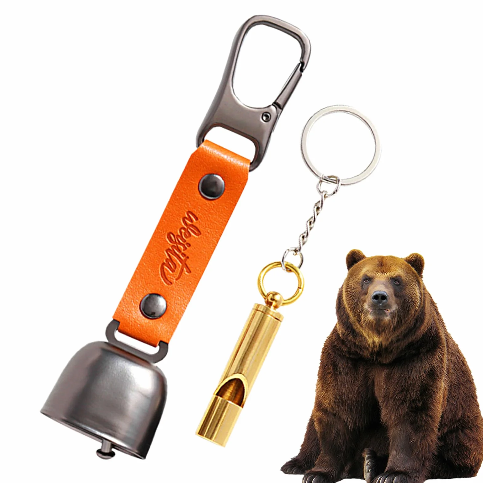 Bärenglocke Kuhglocke aus Eisen mit magnetischem Schalldämpfer Vintage für Camping Wandern Outdoor