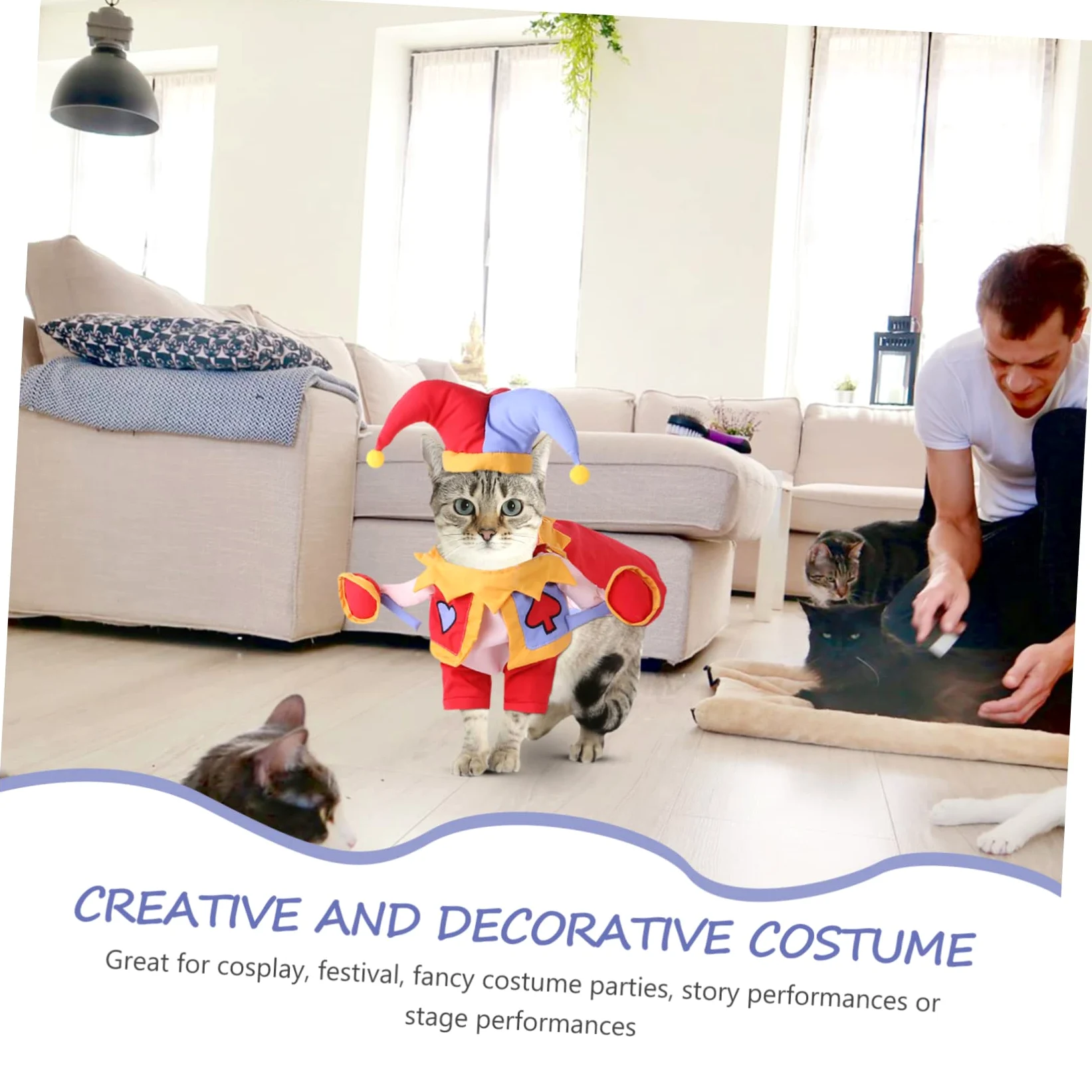 Happyyami 2sets Costume Per Animali Domestici Cartone Cappello Decorativo Per Cani e Gatti Abbigliamento Cosplay Resistente Per Feste e Eventi Completo Per Cuccioli e Gattini
