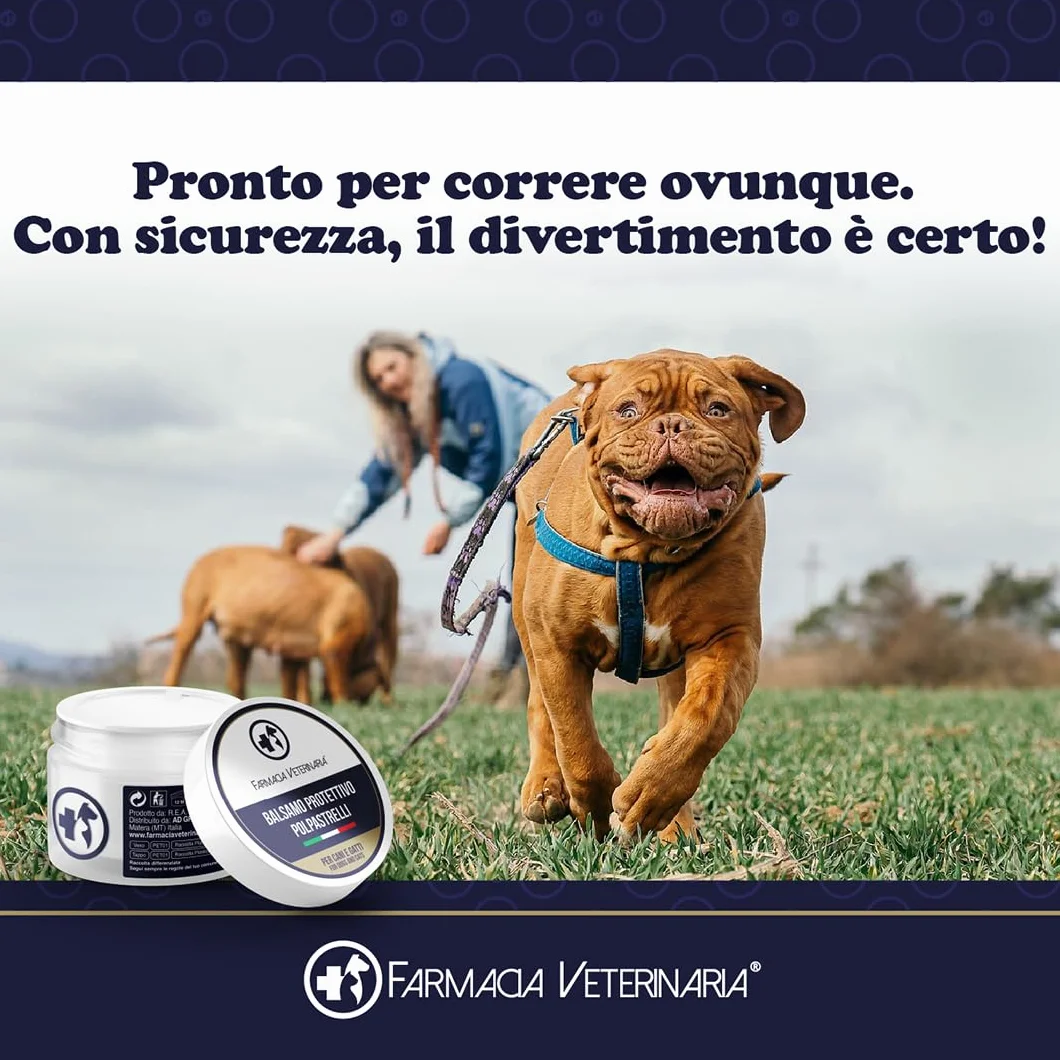 Farmacia Veterinaria Crema Polpastrelli Cane Protettiva Caldo Balsamo Zampe Naso Protezione Asfalto Neve Secchezza 50ml