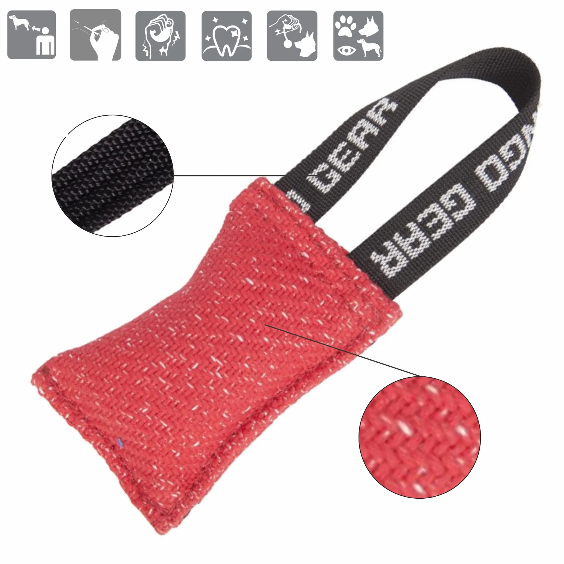 Dingo Gear - Tug in Tela Francese - 5x10 cm - Rosso