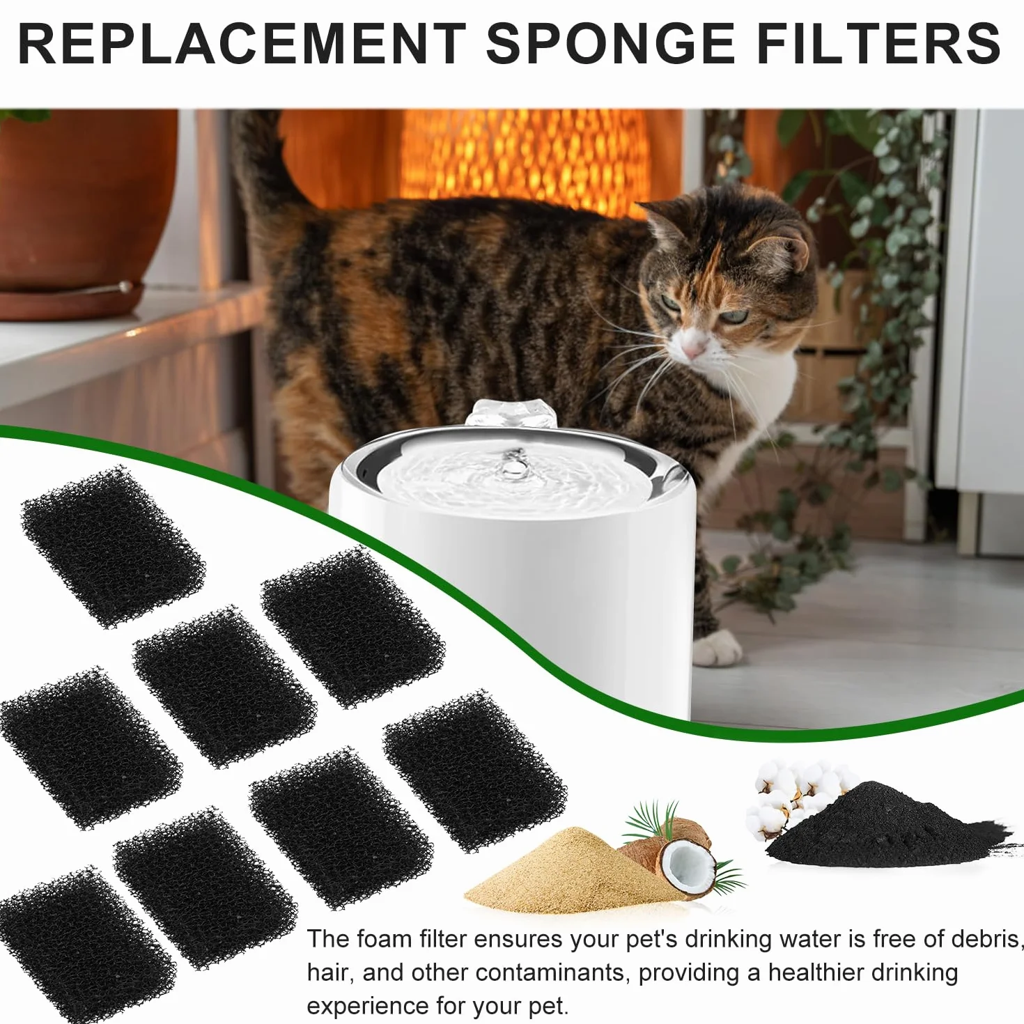 20 Pezzi Filtri di Ricambio per Fontanelle per Animali Domestici, Filtro Acqua per Gatti Filtri in Schiuma Sostituiti per PETKIT Eversweet 3 Pro/PETKIT Eversweet Solo 2/PETKIT EversweetSolo SE
