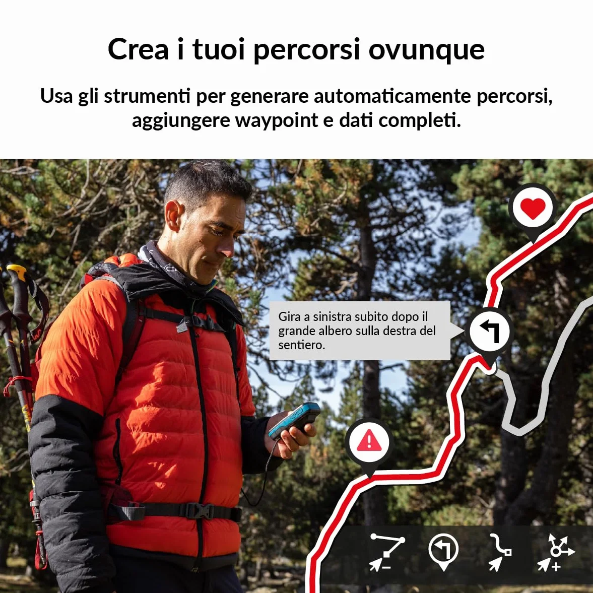 TwoNav Cross Plus (32 GB) + Carta completa Italia TomTom, GPS con schermo da 3,2 pollici per MTB, ciclismo, trekking o escursionismo