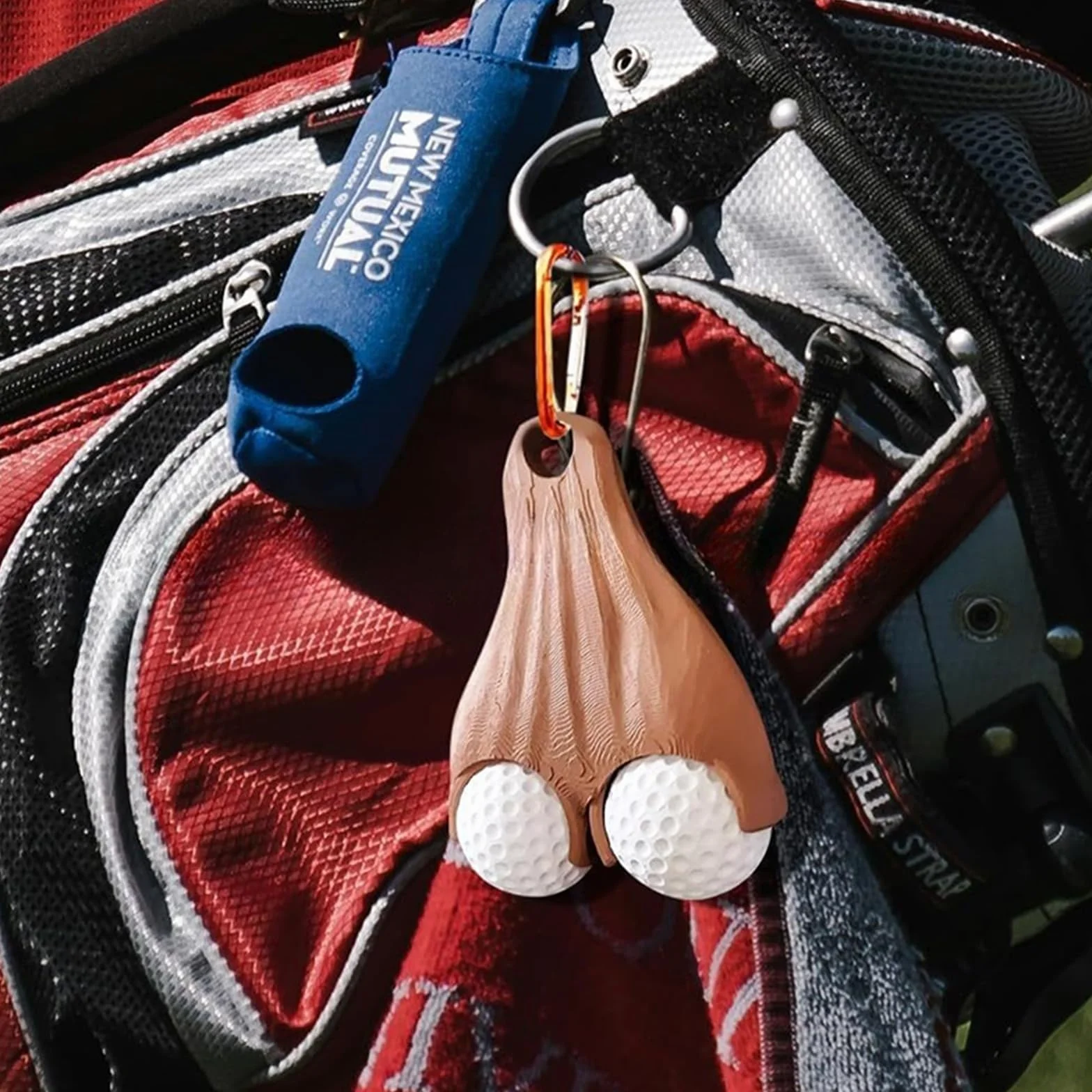 Supporto per palline da golf stampa 3D divertente portatile borsa cintura regalo falso cadente