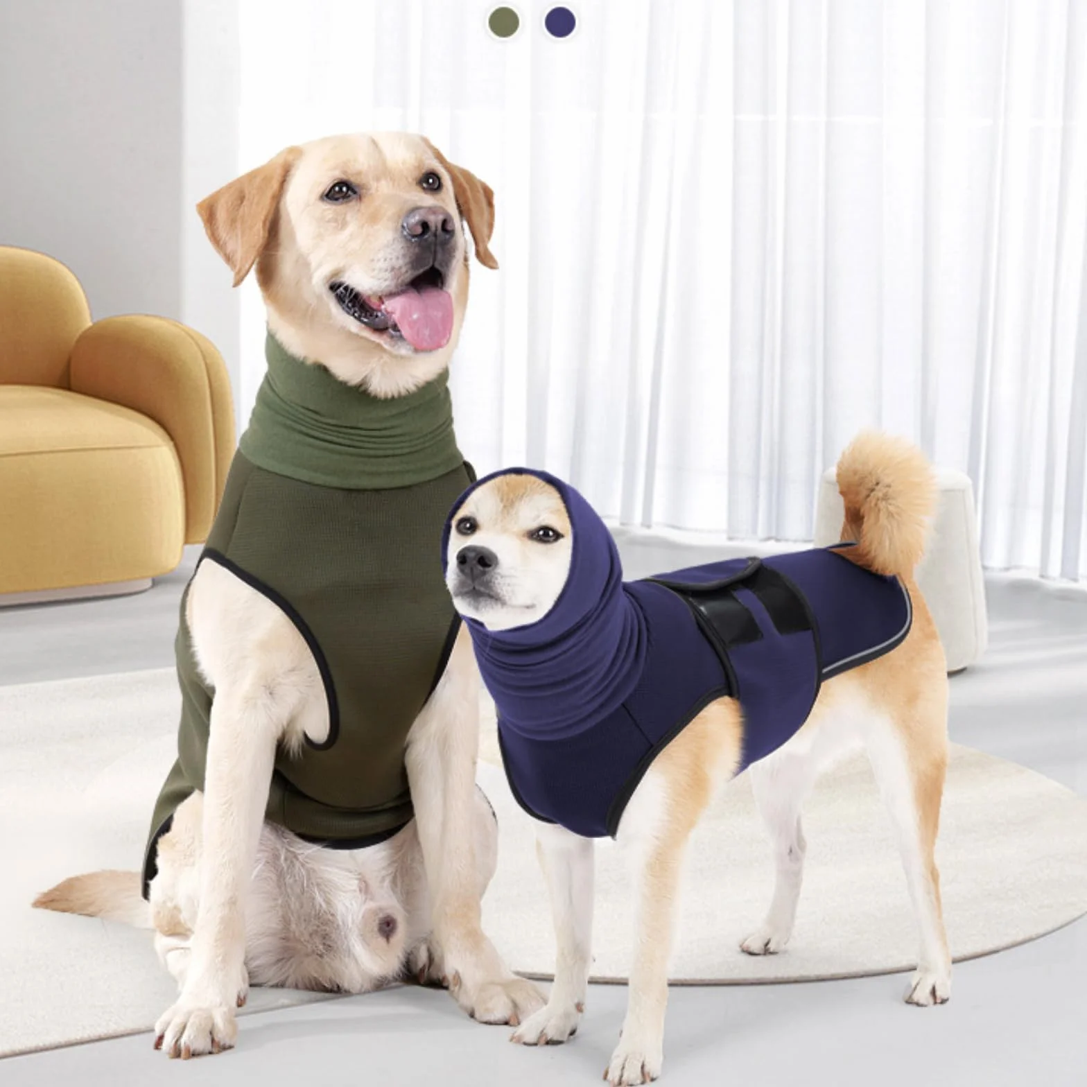Yanmucy Cappotto calmante per cani 2 in 1 con snood regolabile per ansia fuochi d'artificio