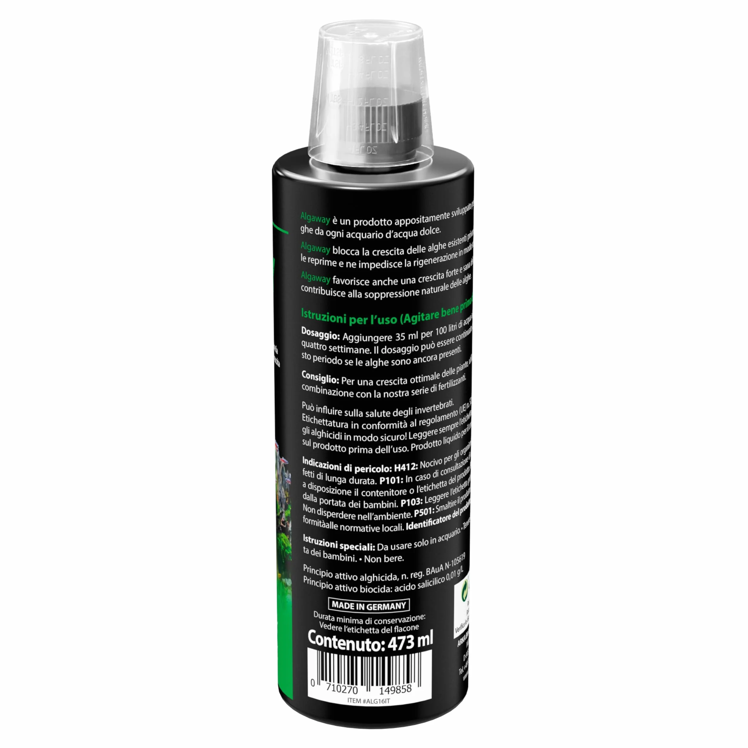 ARKA Algaway 473 ml trattamento anti alghe per acquari d'acqua dolce senza rame