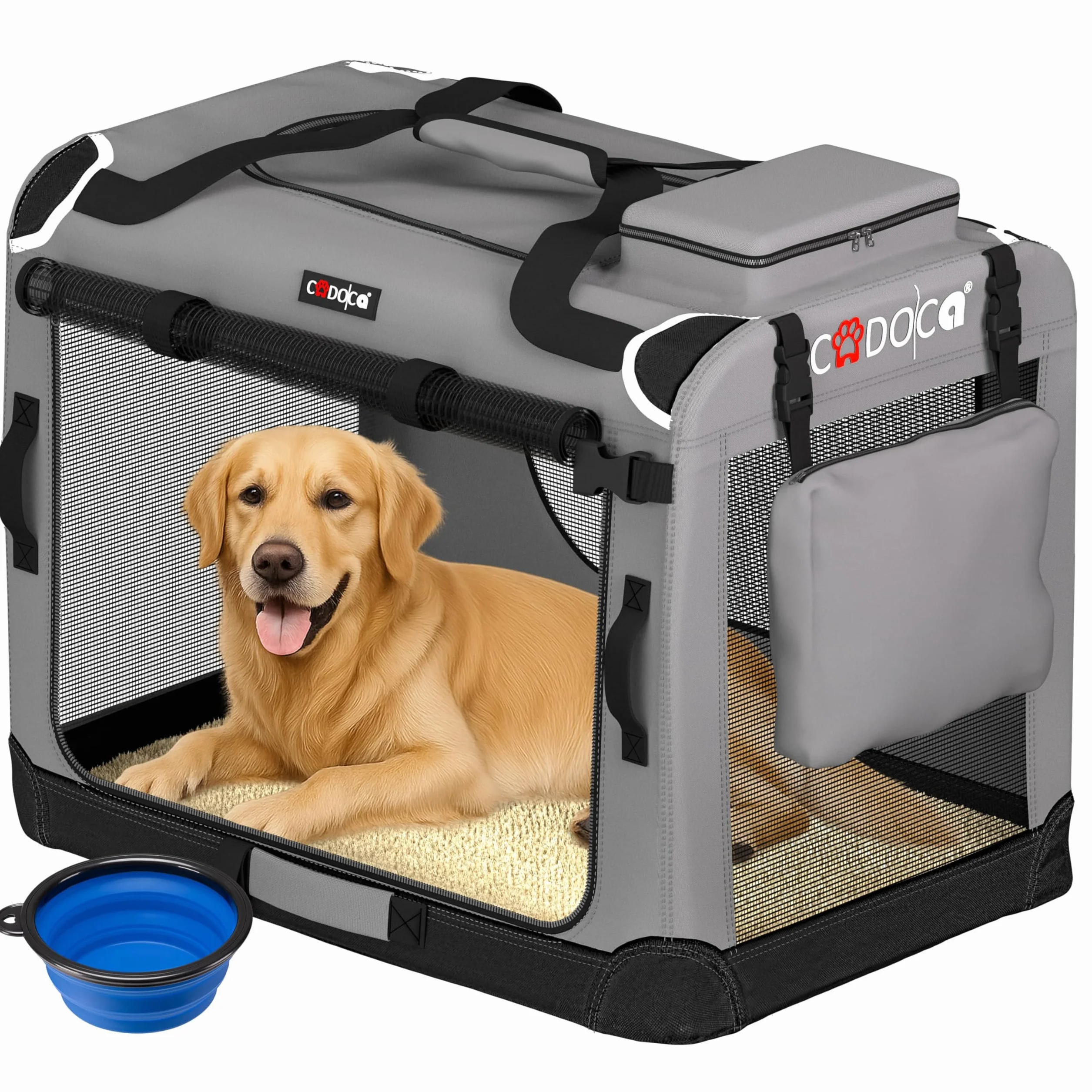 CADOCA® Trasportino Cane & Gatto XXL 92x64x64cm Box Animali Domestici Media Grande Taglia Viaggio Gabbia Trasporto Traspirante