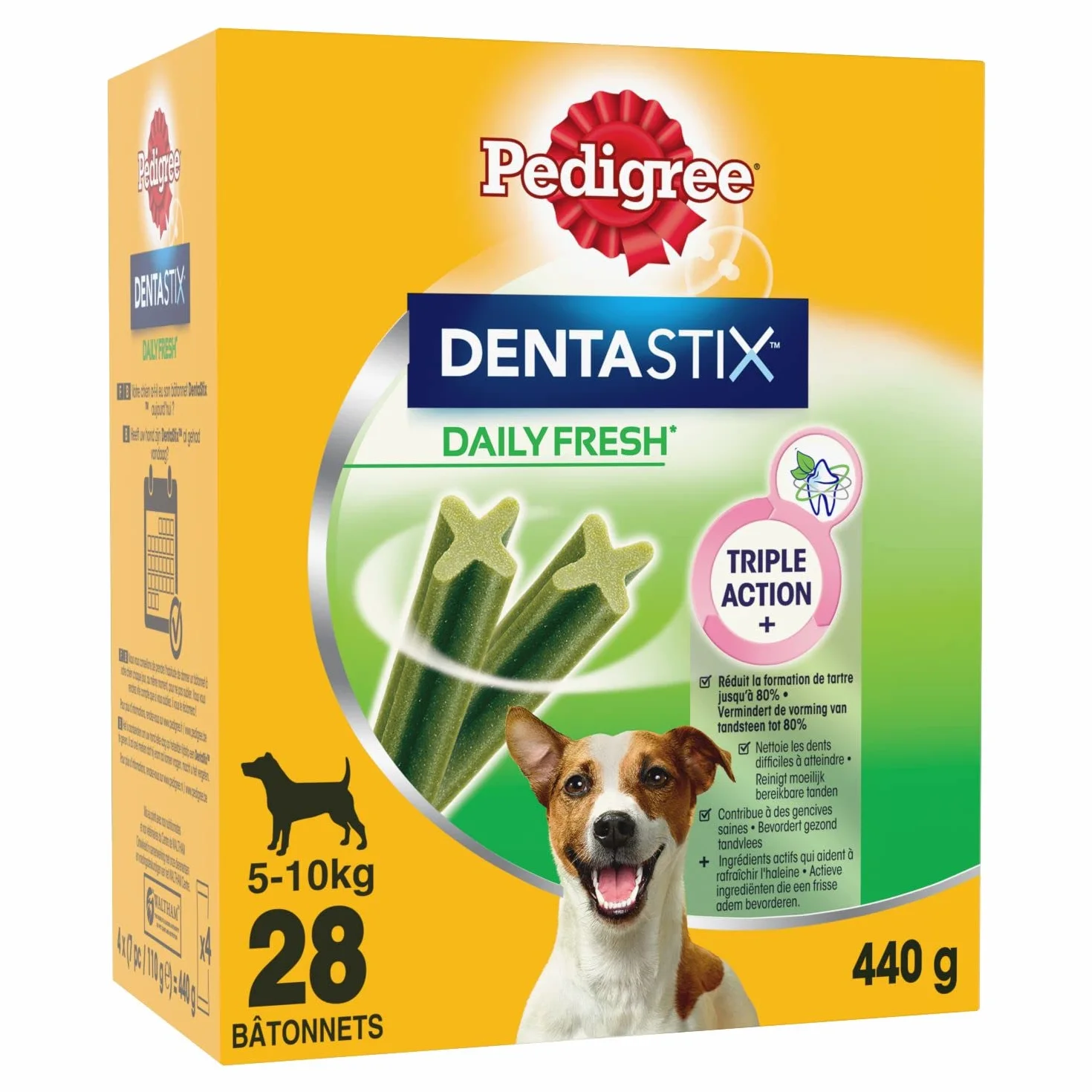 Pedigree, Snack per cani, Tratta per cani Dentastix Daily Fresh Dental Care, 4 x (4 x 7 stick / 110 g), 1,76 kg