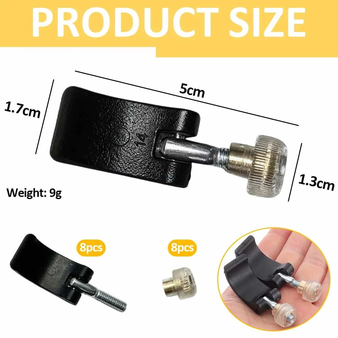 Blocco esterno per bastoncini da trekking, ricambio 14 mm, set da 8 pezzi