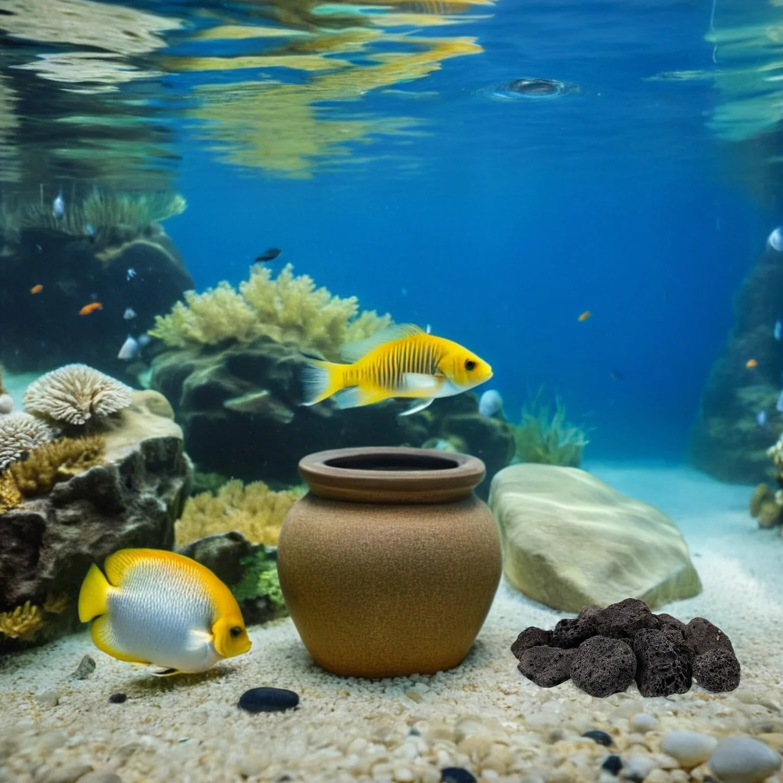 Happyyami Pietre laviche: 1 set di pietre vulcaniche nere, pietre laviche naturali, per acquario, decorazione per acquario, braciere, griglie a gas, piante da acquario