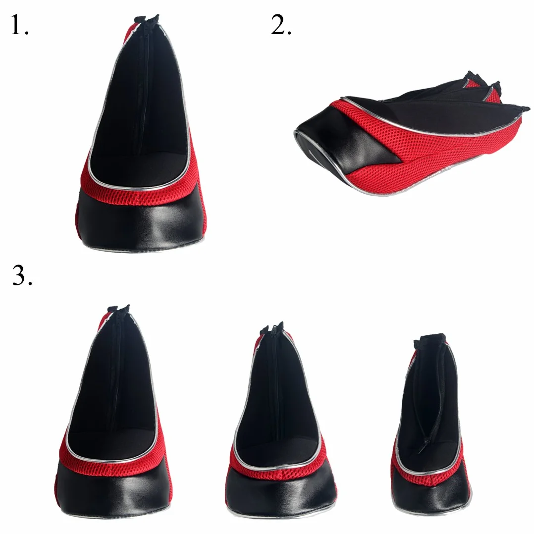 Andux Golf Driver per Legno a Testa Copre con Chiusura a Cerniera per Driver 460cc Set di 3 (MT/MG16 Nero/Bianco)