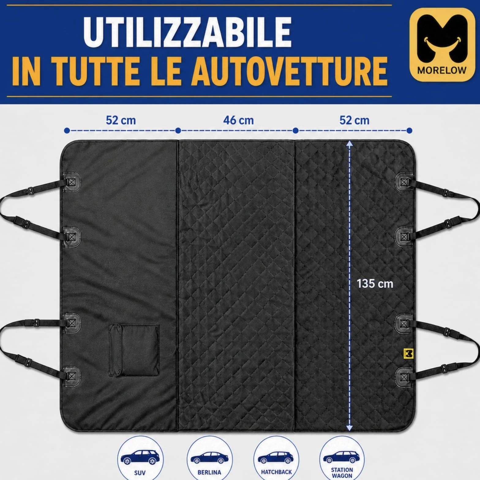 Coprisedile Auto per Cani Oxford Impermeabile Antiscivolo Antigraffio Protezione Sedili Auto con Tasca