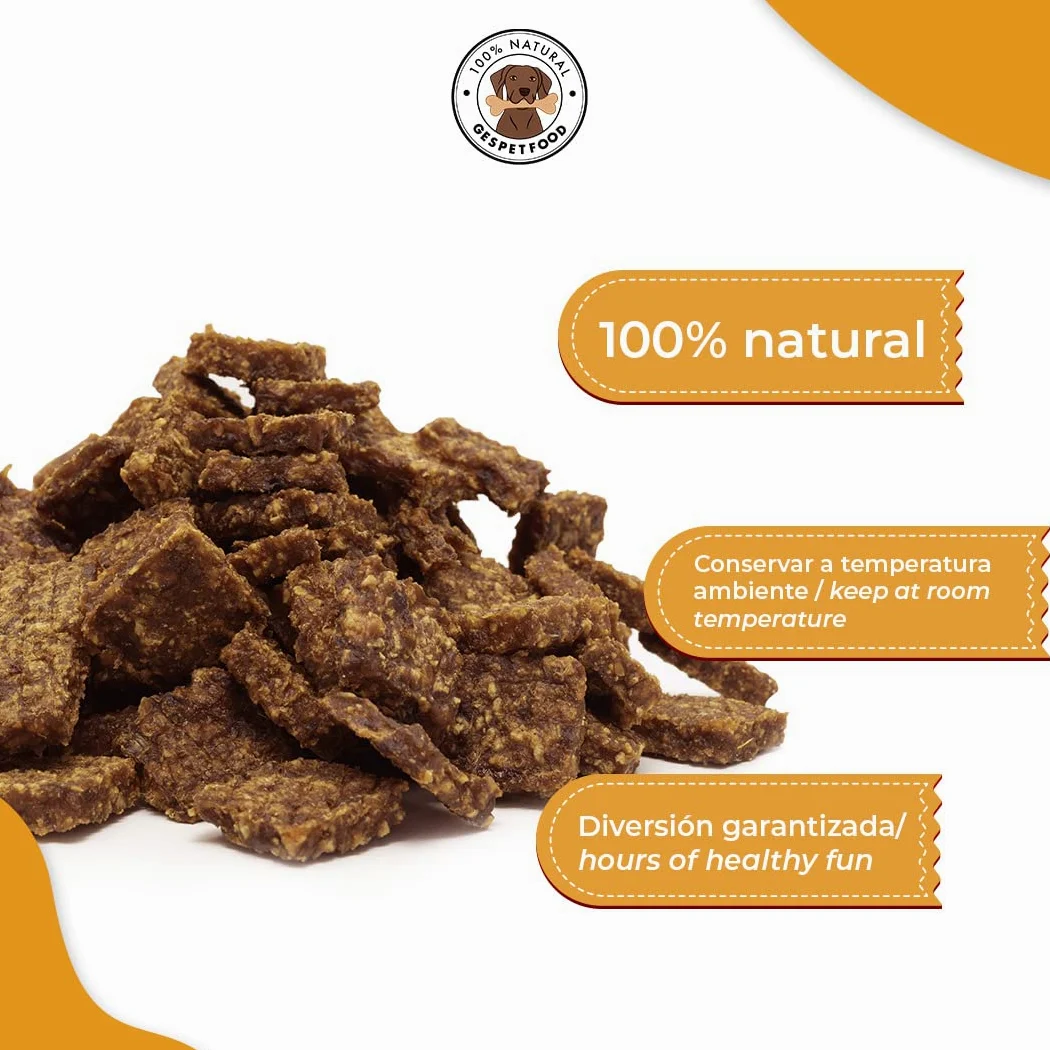 Snack Disidratato per Cani - Nugget di Vitello - 2 Sacchetti da 500 g - 100% Carne di Manzo - Gusto Unico - Gengive Sane - Dolci per Cani - Prodotto in Spagna - GESPETFOOD