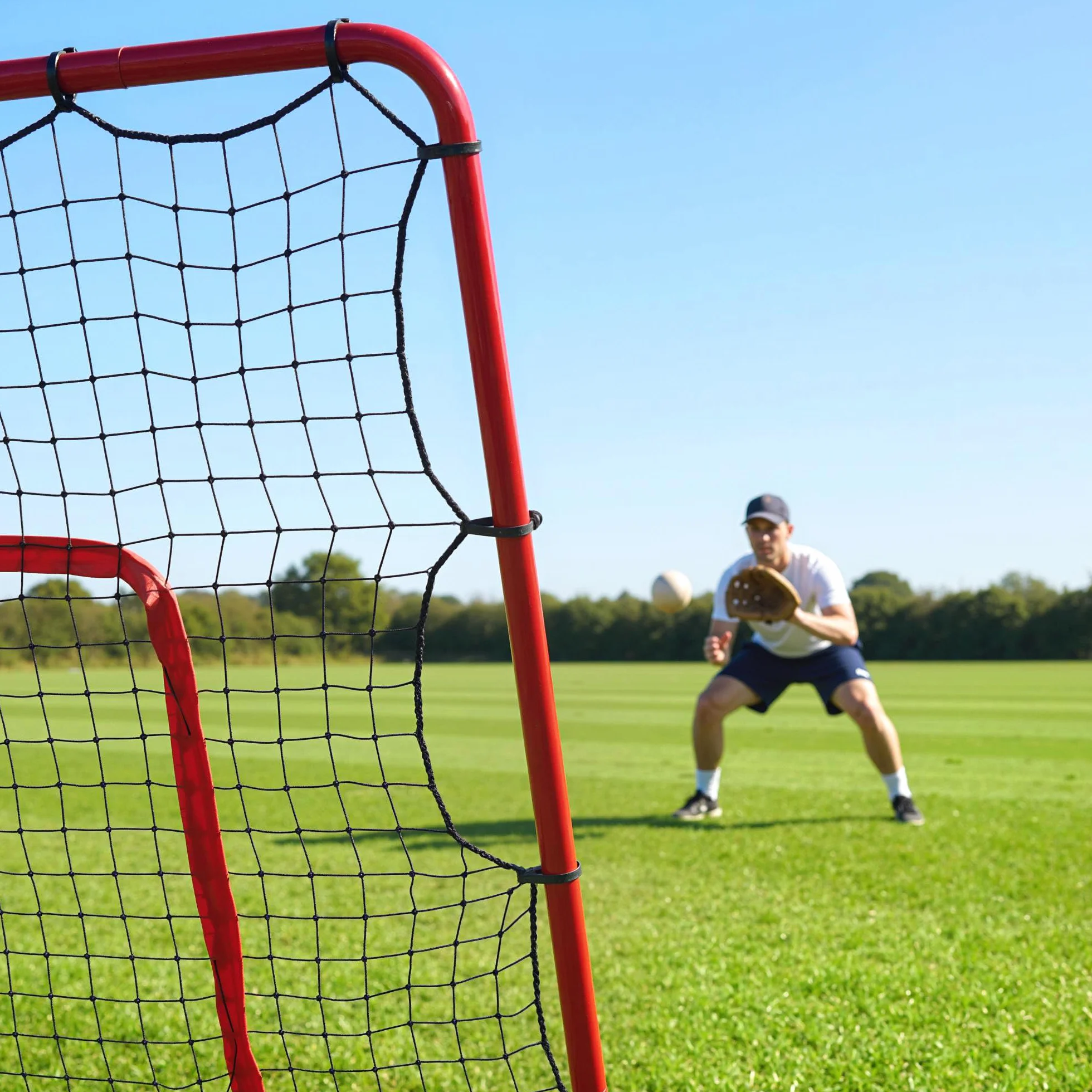 SPORTNOW Rete da Rimbalzo per Baseball, Rebounder Portatile con 4 Angolazioni Regolabili per Calcio, Baseball, Softball e Lacrosse, Per Lanci, Passaggi e Allenamento di Presa