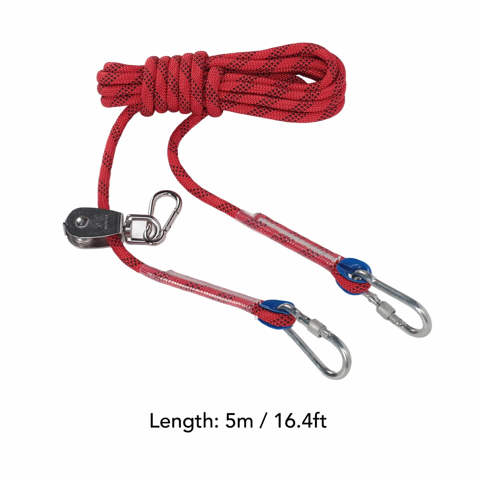 Cavo per Corridore per Cani, di Carrucole con Rotazione a 360 Gradi da 16,4 Piedi di Carrello Portatile Cavo Riflettente per Cani per Esterno per Campeggio (rosso)