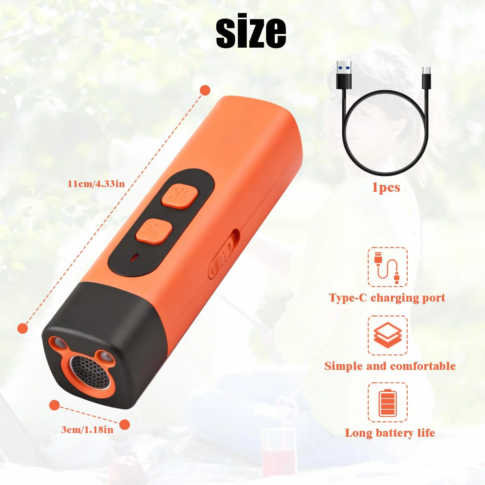 Ultrasuoni per Cani, Antiabbaio per Cani Ultrasuoni, Dispositivo Anti-Abbaiare con 3 Frequenze Regolabili con Torcia a LED, Scacciacani a Ultrasuoni per Cani Piccoli e Grandi