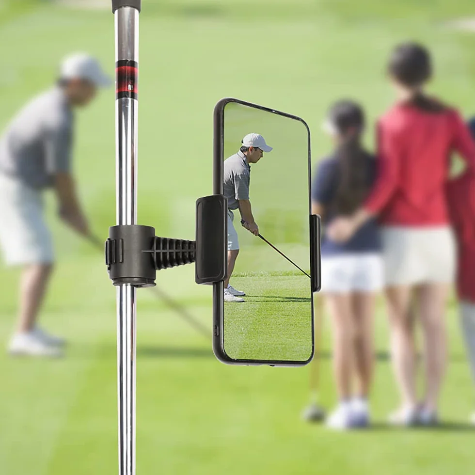 Regulowany uniwersalny uchwyt na telefon do rejestracji swing golfowy, obrót 360°