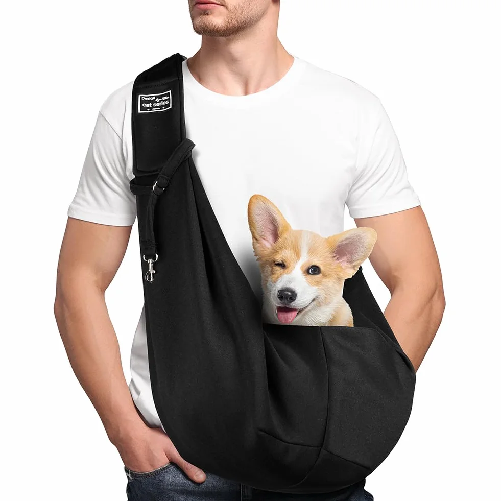 Borsa da Viaggio per Cani Regolabile Reversibile a Tracolla per Cane Gatto fino a 7.5 kg