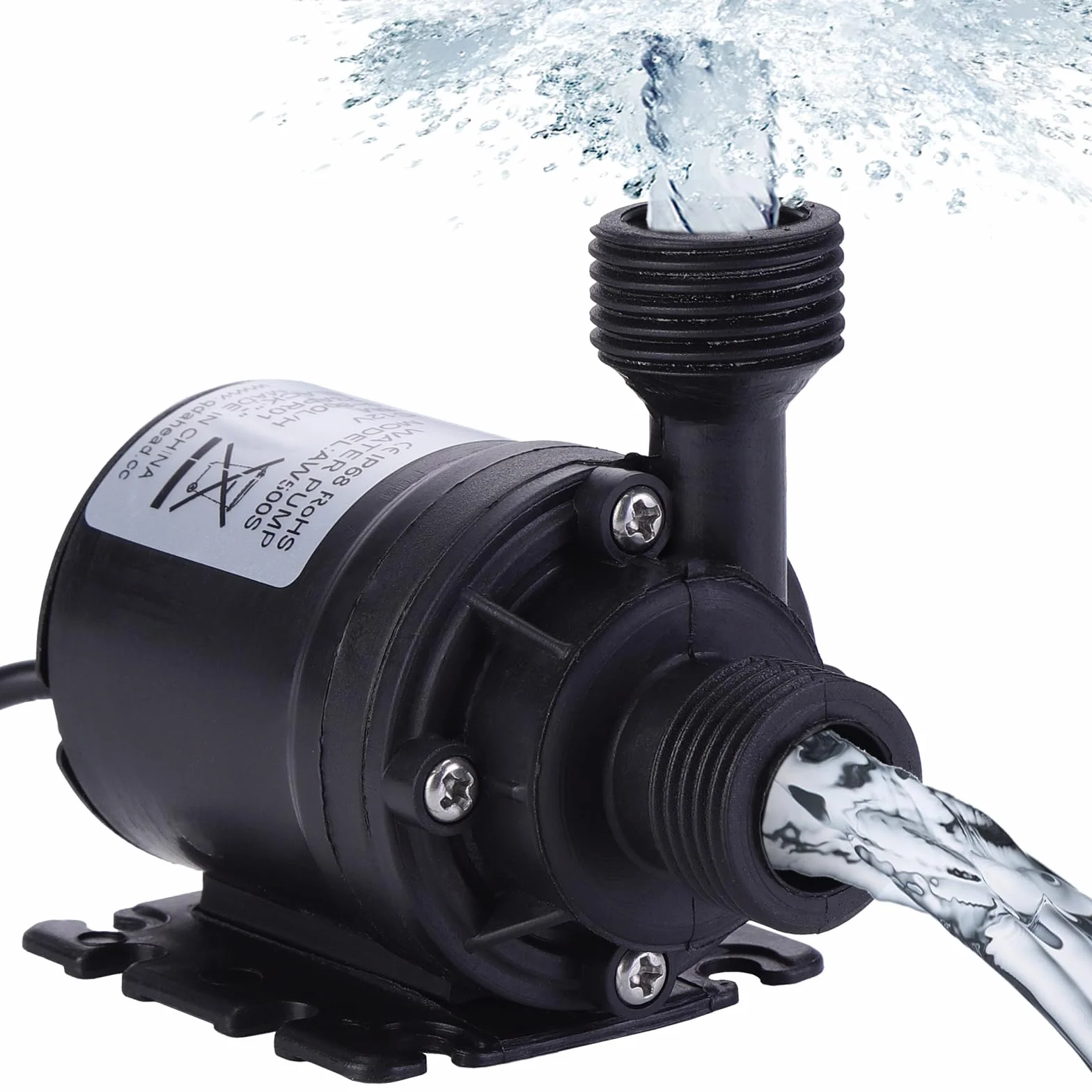 HSEAMALL Pompa ad acqua sommergibile Brushless DC 12V Pompa anfibio 800L / H 5M per stagno Acquario Serbatoio di pesci Solare Fontana Piscina Circolazione dell'acqua