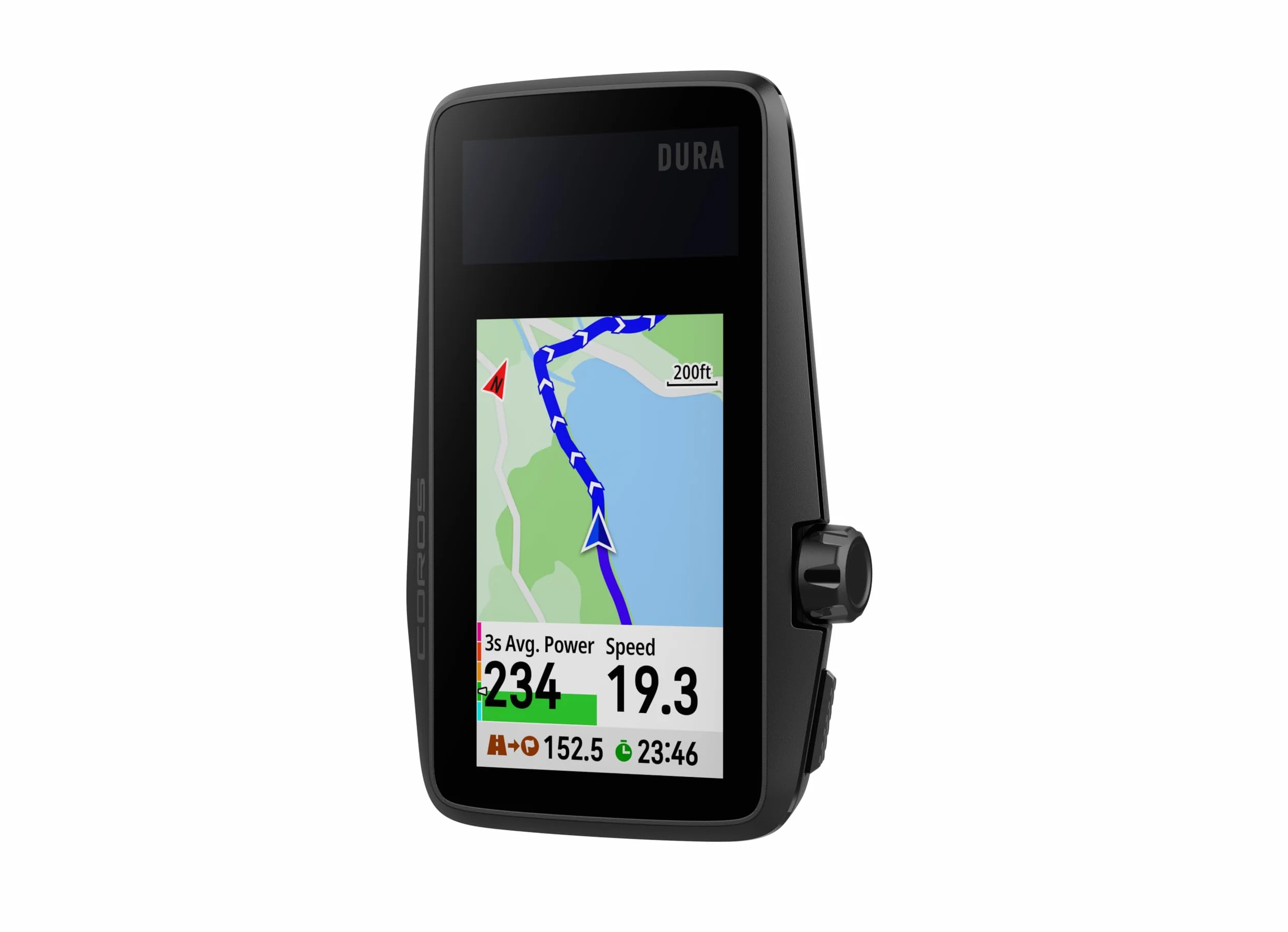 COROS DURA Solar GPS Bike Computer, batteria GPS da 120 ore, ricarica solare, touchscreen a colori MIP da 2,7”, sincronizzazione rapida dei dati, navigazione turn-by-turn, GPS a doppia frequenza