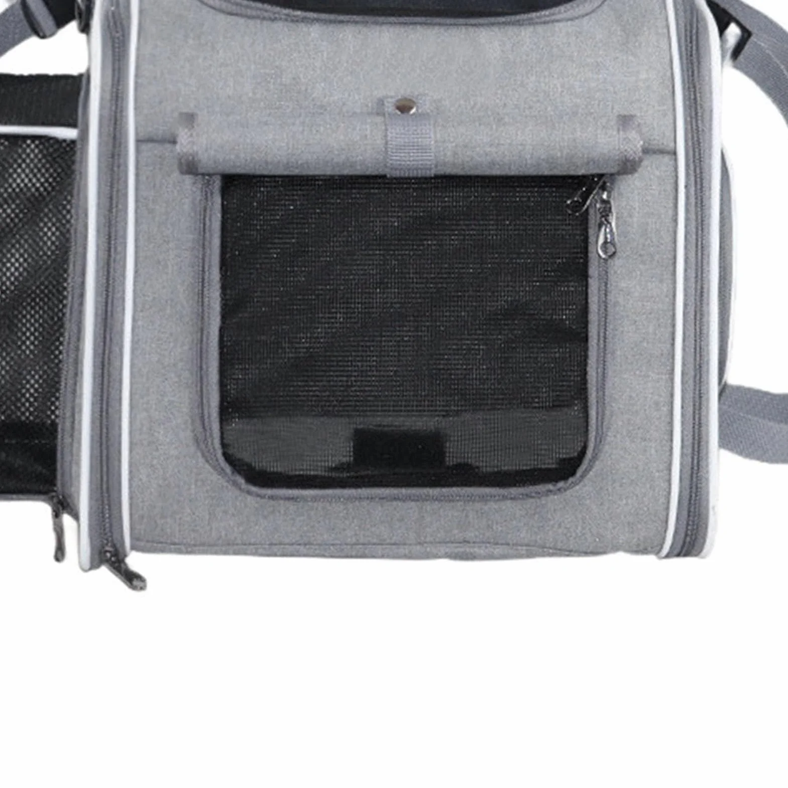 Cestino per Cani da Bici Fino a 8 Kg di Peso 4 Porte, 4 Mesh, Design Morbido Zaino Porta Animali da Bici con Finestre Robusta Struttura in Metallo Tessuto Oxford Resistente (GREY)