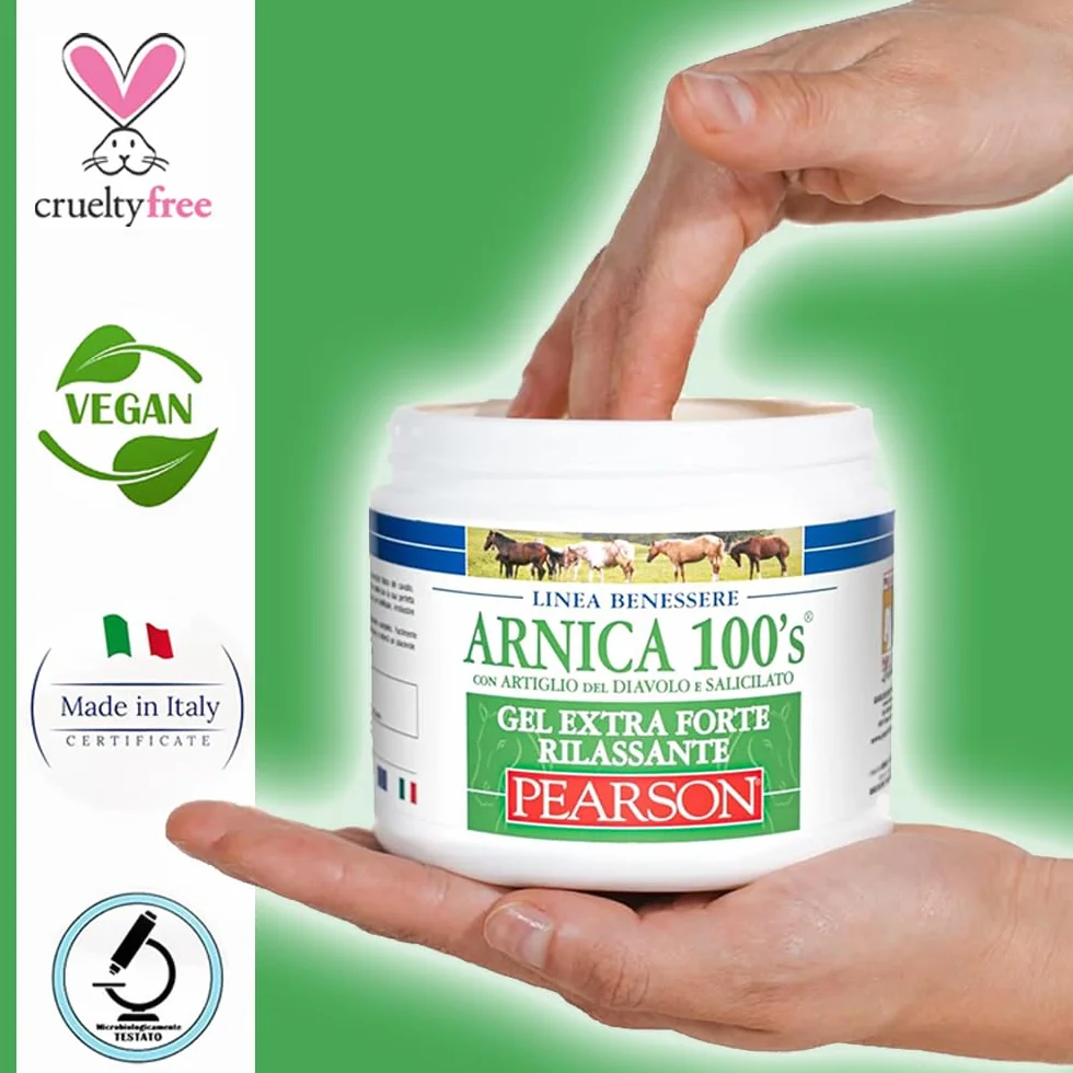 Arnica Per Cavalli Gel Extraforte Rilassante 500ml Crema Arnica Forte Con Artiglio Del Diavolo e Salicilato Pomata Defaticante Made in Italy