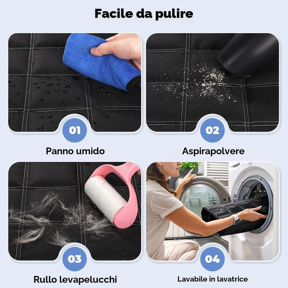 KYG Copertura per cani per sedile posteriore dell'auto 4 in 1, sedile posteriore con protezione laterale, 100% impermeabile, antigraffio e antiscivolo, per auto, camion e SUV, 135 x 147 cm, nero