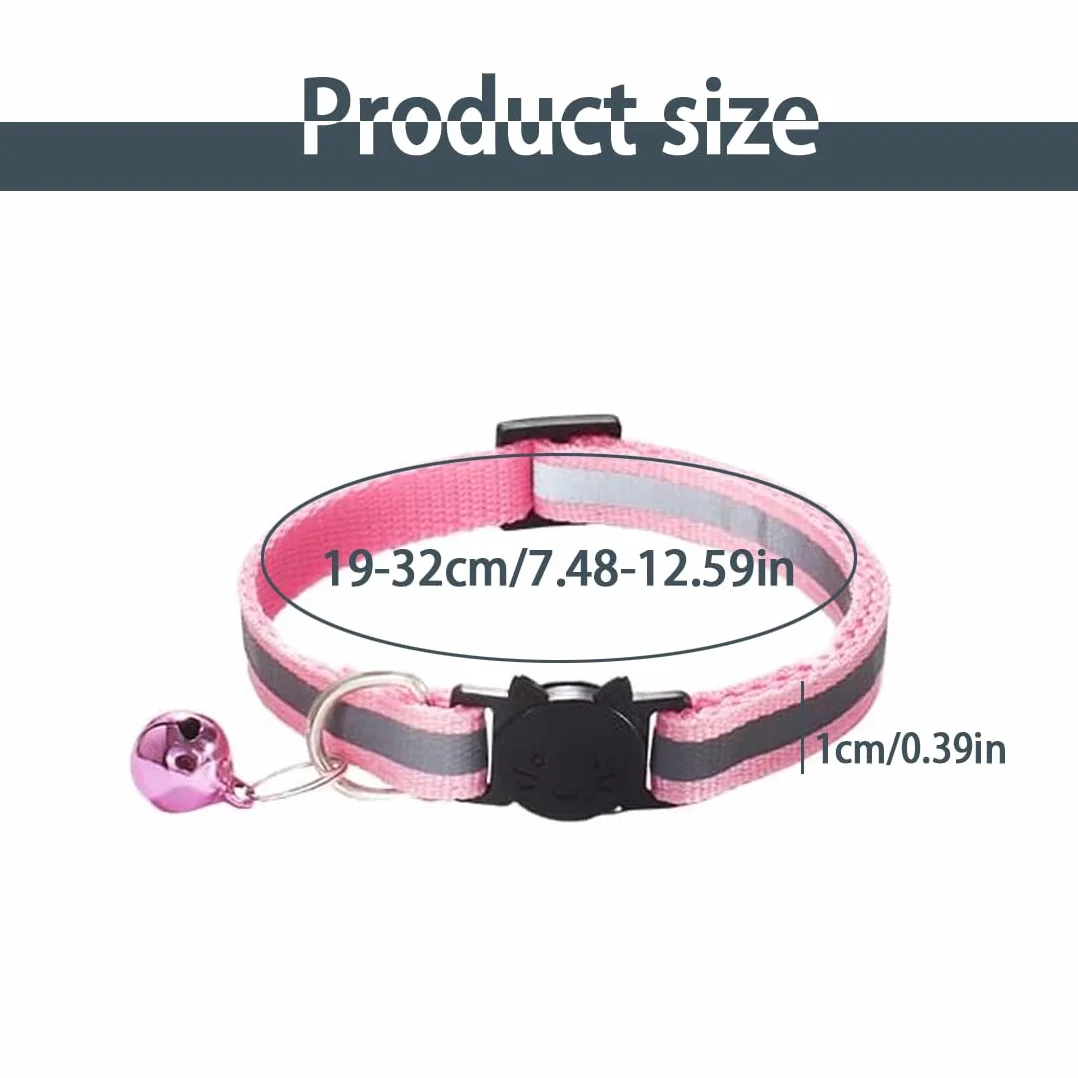 GXGM 6 Pezzi Collare Gatto Riflettenti Collari per Gatti Antistrozzo con Campanellino Regolabile 19 32 cm Sicuro Nylon Personalizzato Accessori Animali Domestic