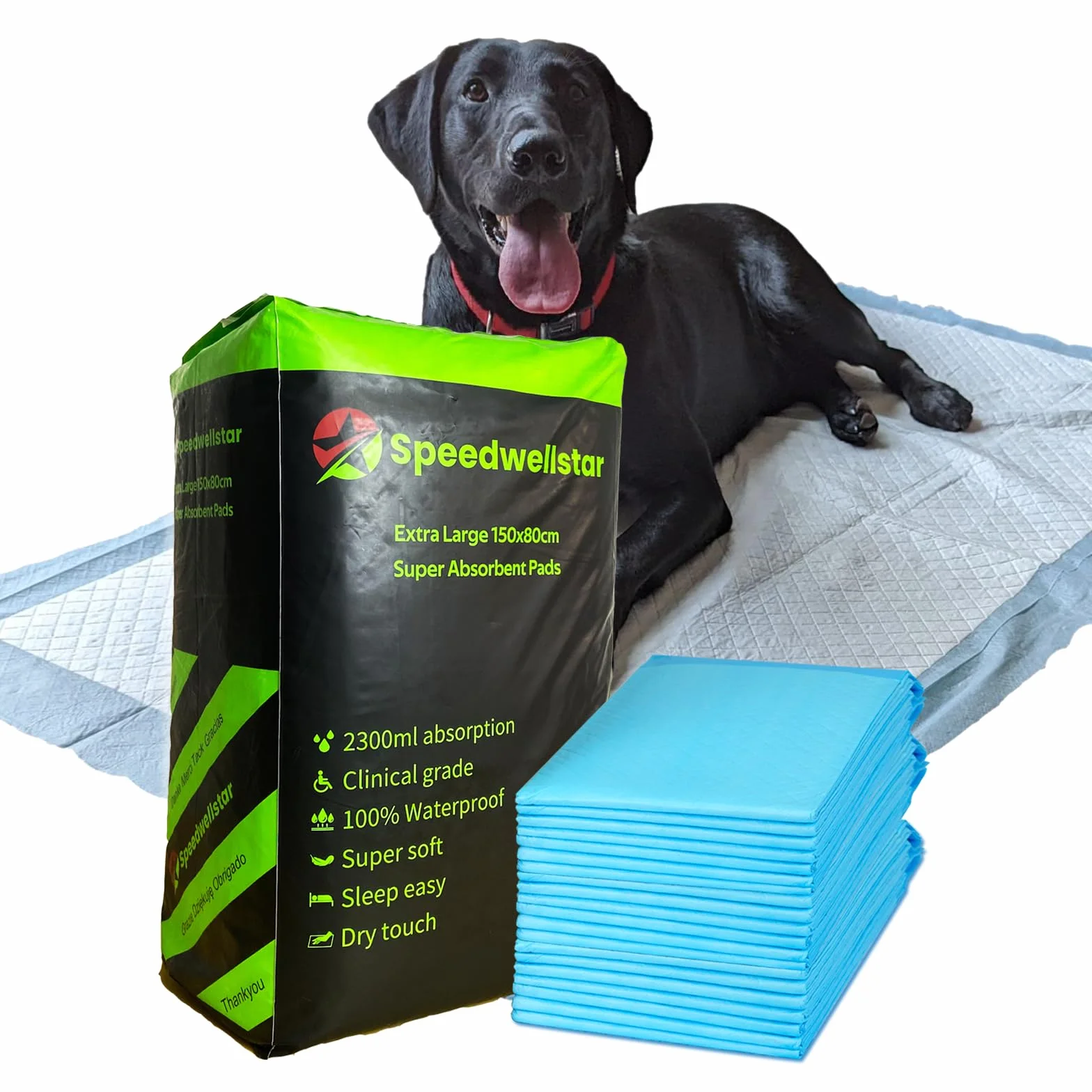 Traverse per cani extra large 150 x 80 cm super assorbenti 2300 ml – Grado veterinario confezione da 20 di Speedwellstar