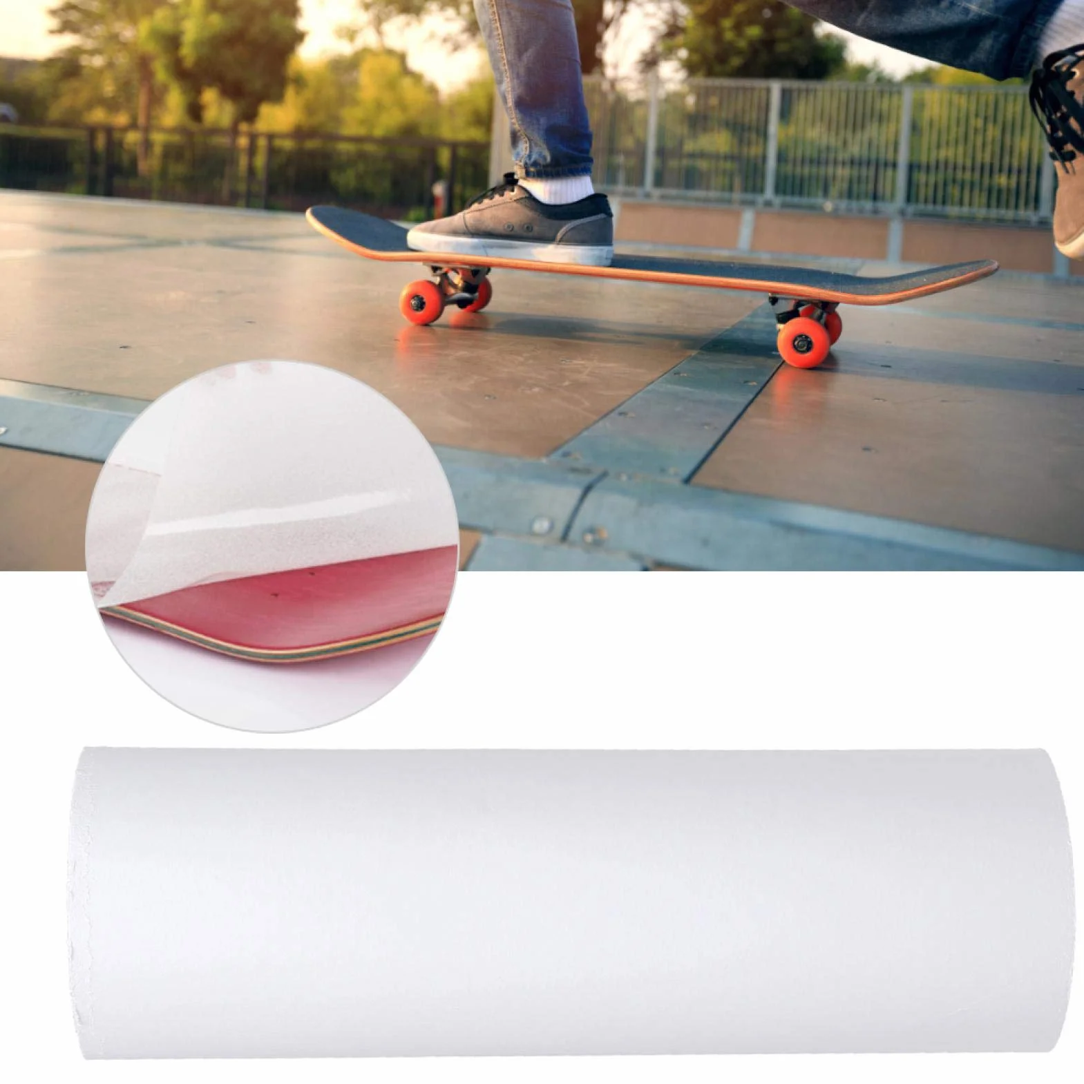 Fyearfly Nastro Antiscivolo Trasparente per Skateboard, Scooter e Longboard - Impermeabile