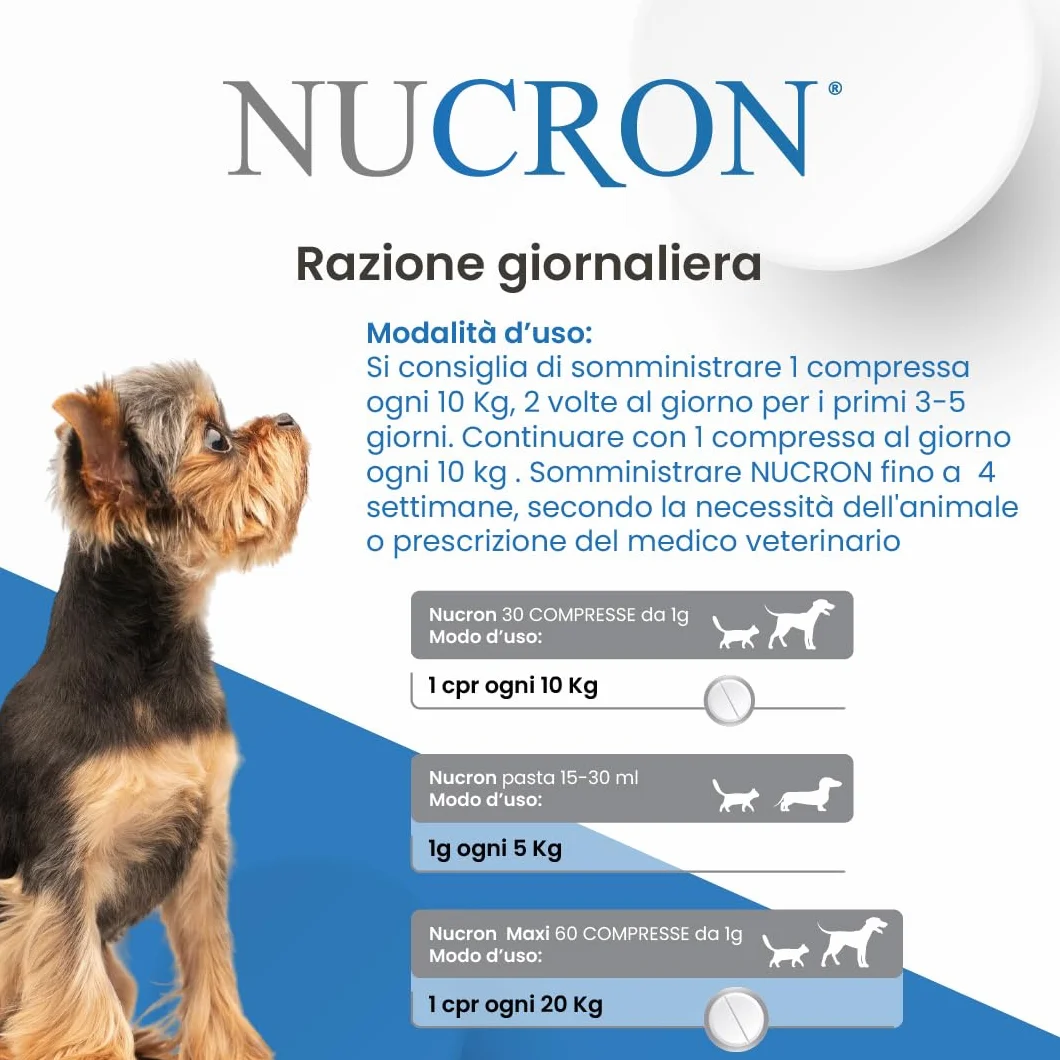 Aurora Biofarma Nucron 30 Compresse Mangime complementare dietetico per cani e gatti