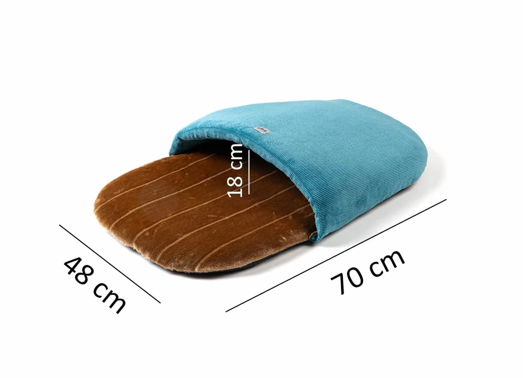 Cuccia a Tana per Cani Piccoli e Gatti – Effetto Rifugio Morbido e Avvolgente – Letto a Forma di Ciabatta – Lavabile in lavatrice– Made in Italy – Tessuti Riciclati
