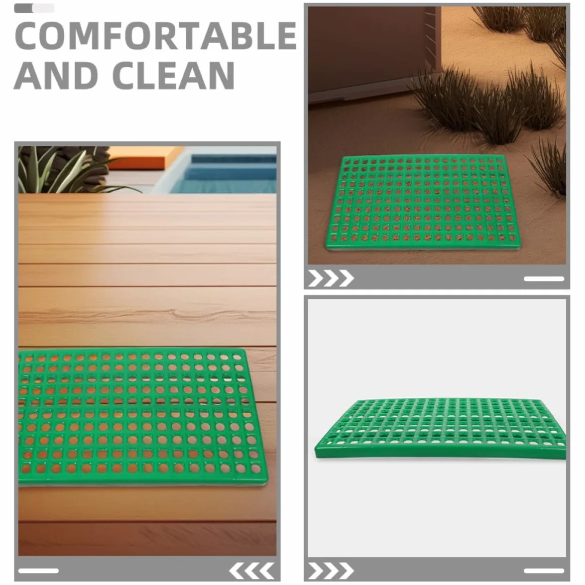 iplusmile 2pezzi Base per Gabbia Foro Rotondo in Plastica Verde Ventilazione e Drenaggio per Piccoli Animali Domestici e Allevamento Conigli