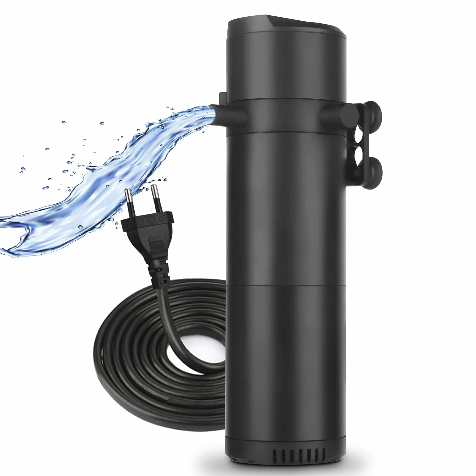 Filtro Interno per acquari da 300-500L, Filtro per acquari Regolabile da 25W 1800L/H con Doppia Uscita dell'Acqua e aerazione