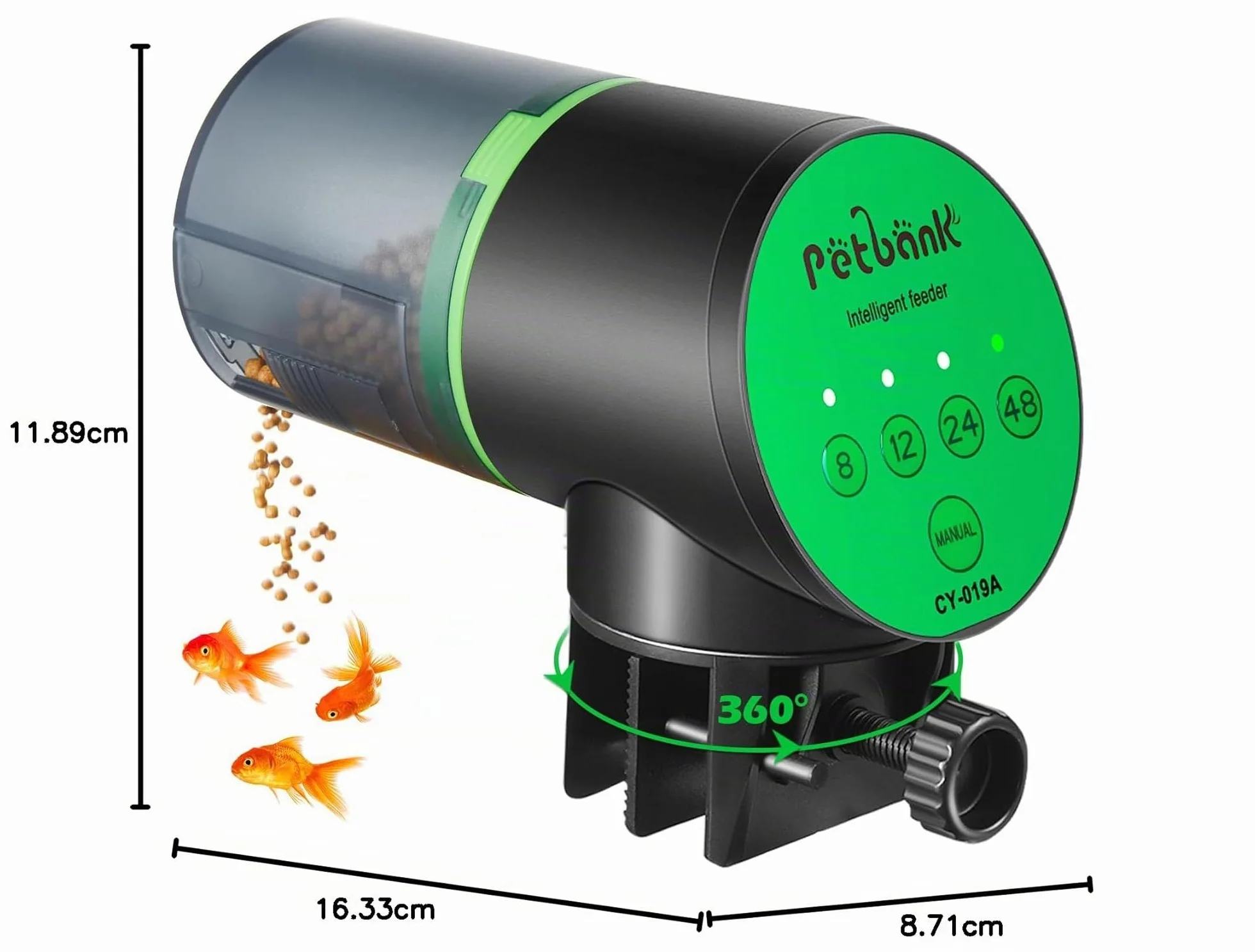 Mangiatoia automatica per acquario, distributore automatico di cibo per pesci, timer vacanze alimentato a batteria, alimentatore automatico per pesci, distributore automatico con 2 batterie